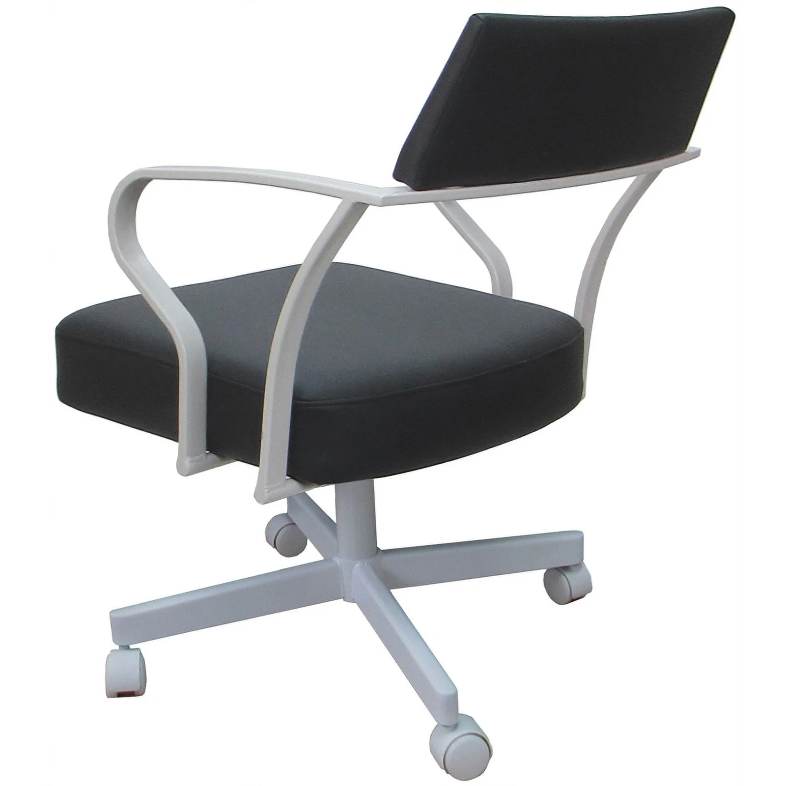 Pemberly Row Swivel Tilt Metal Dining Caster Chair - Gray - White Frame