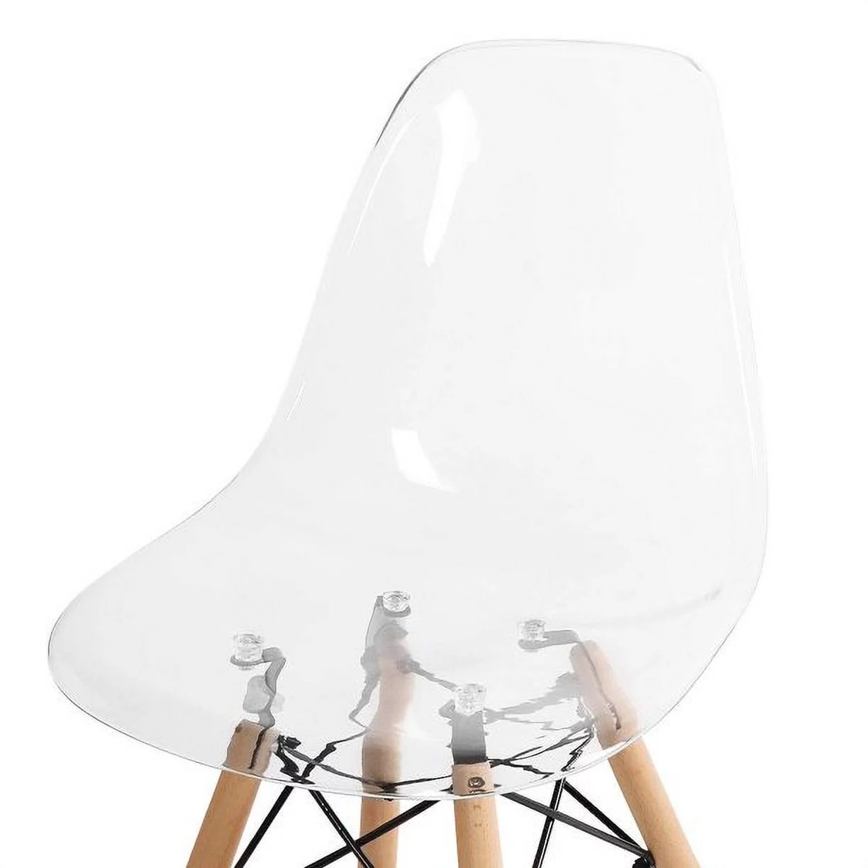 Set of 2 Counter Height High Island Stool Patio Dining Bar Pub Chairs, Clear