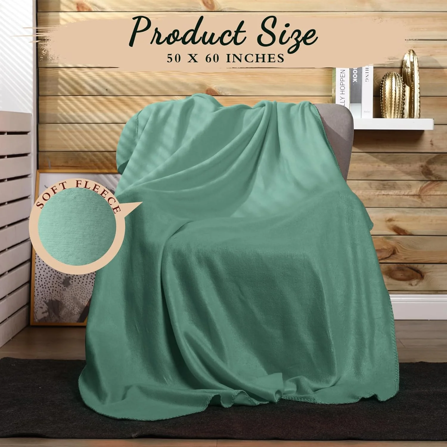 24 Packs Fleece Throw Blanket Soft Warm Lightweight Fleece Blanket Cozy Throw Bulk Blanket for Bed Couch Sofa Home Office Wedding Gifts Suitable for Seasons, 50 x 60 Inches (Lake Blue)