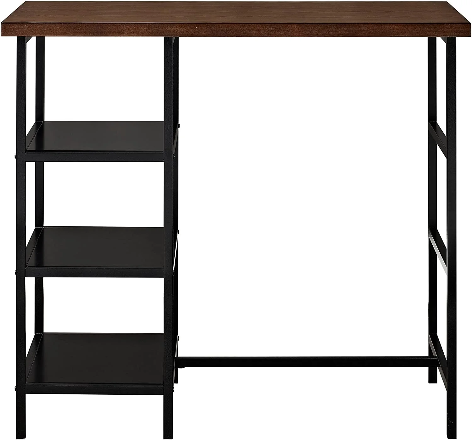 TJUNBOLIFE Cosmo 3-Piece Metal Pub Set With Wood Top  Dark Mahogany