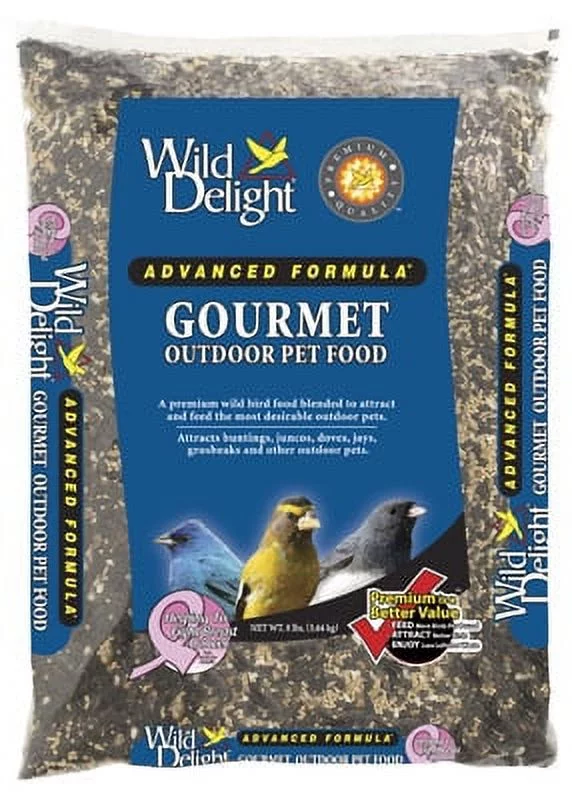 Wild Delight 8 LB Gourmet Bird Food Sunflower White Millet Shelled Pea, Each