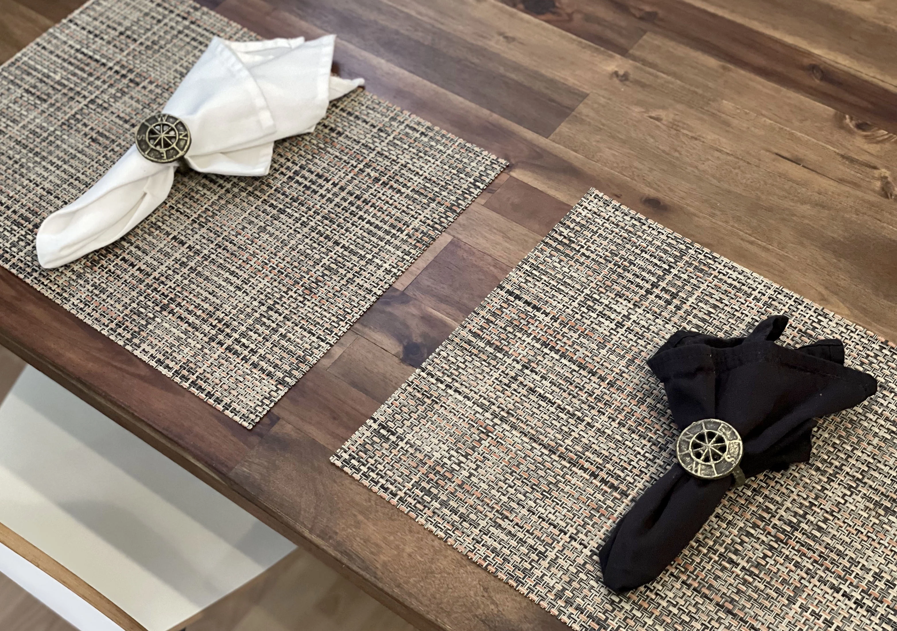 Zeckos Cast Iron Nautical Compass Rose Napkin Rings Set of 6