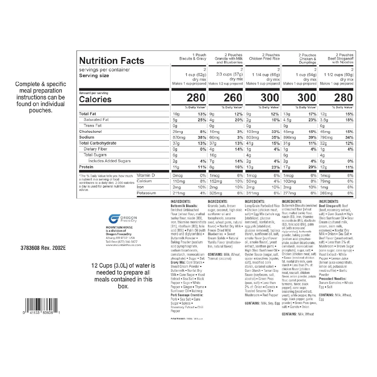 YILAN 3-Day Emergency Food Supply | Freeze Dried Survival & Emergency Food | 18 Servings