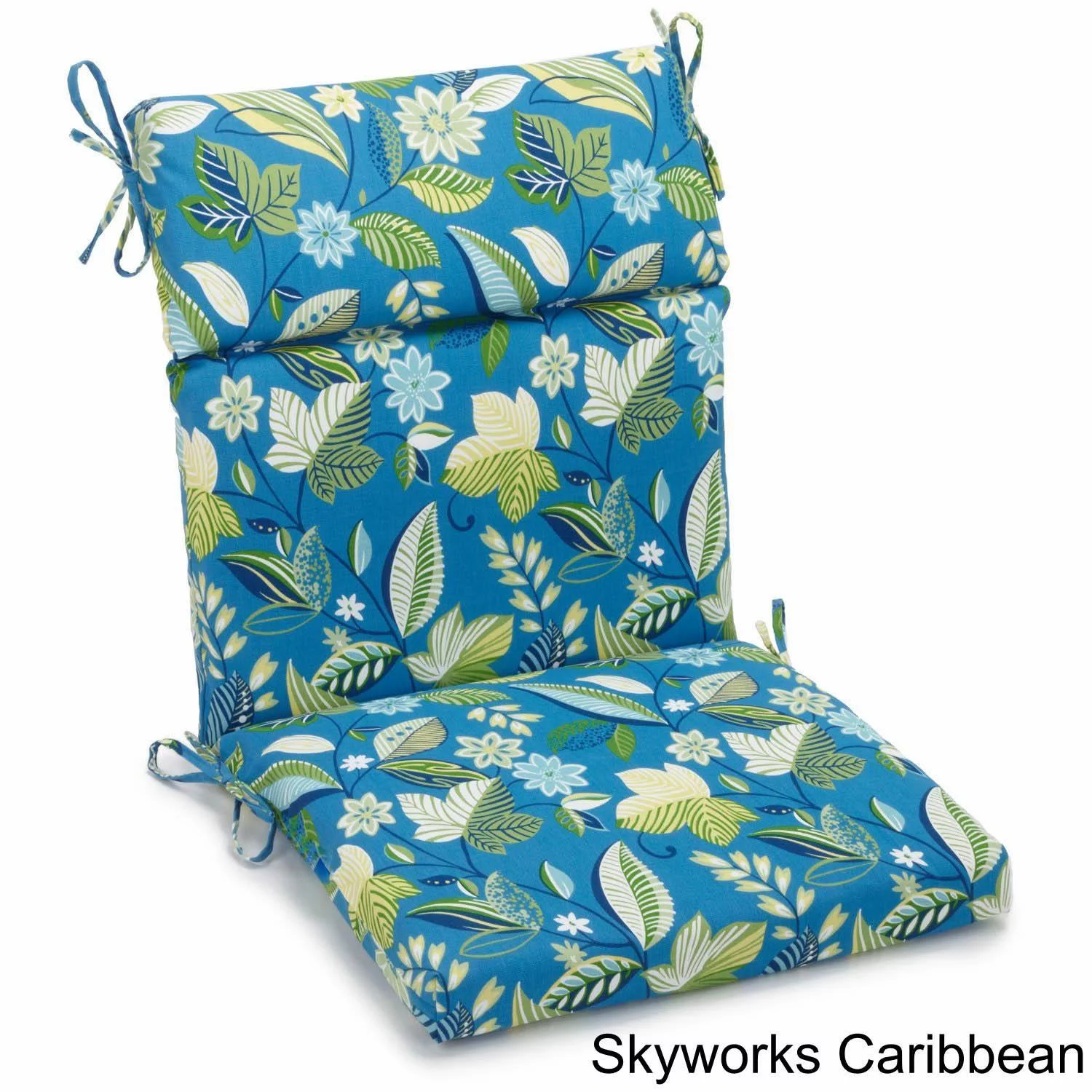 Blazing Needles 22-inch by 45-inch Three-section Outdoor Seat/Back Chair Cushion - 22 x 45 Skyworks Caribbean