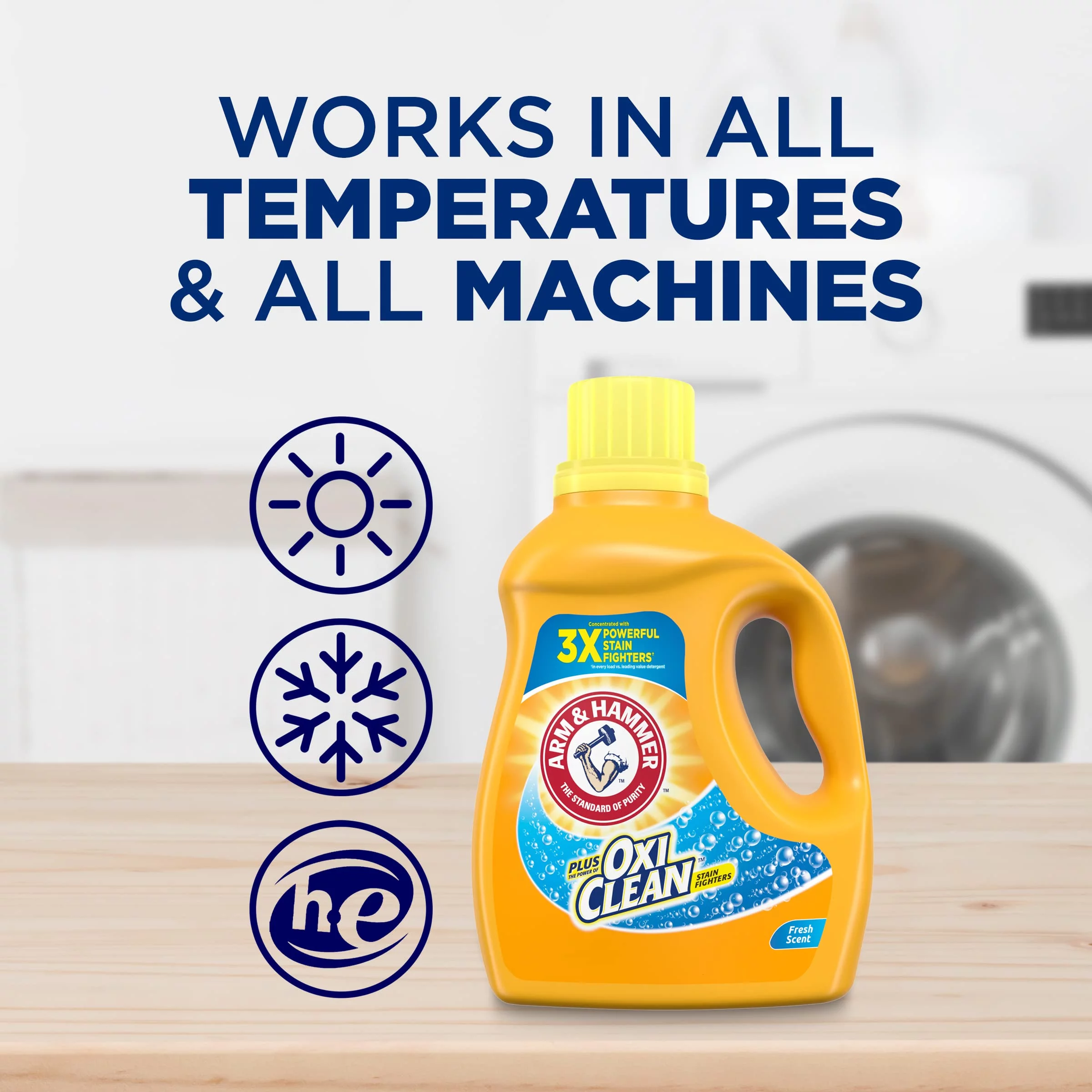 Plus OxiClean Fresh Scent Liquid Laundry Detergent, (Pack of 16)