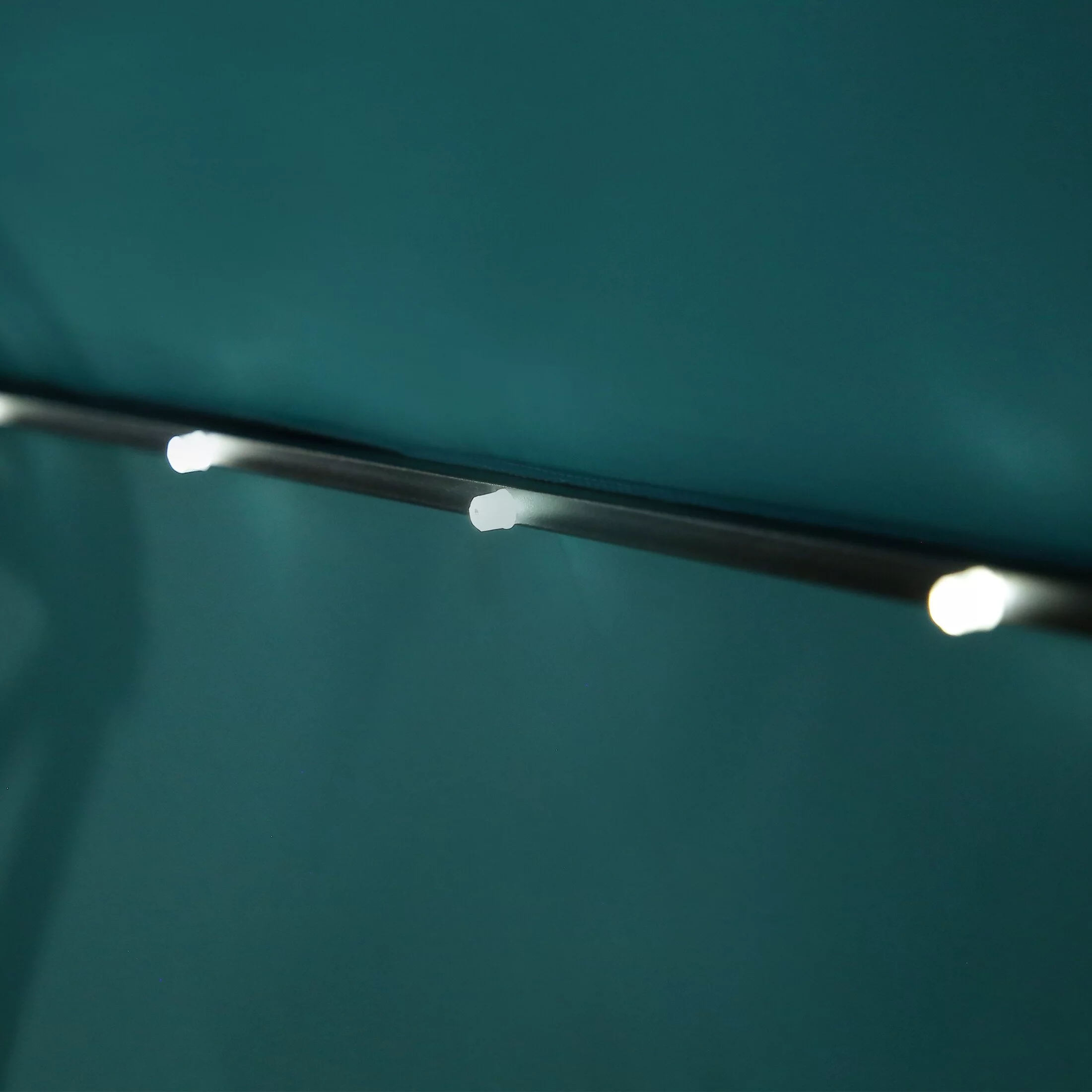 Polytrends Lucent 10' LED Solar Light Up Cantilever Patio Umbrella Turquoise