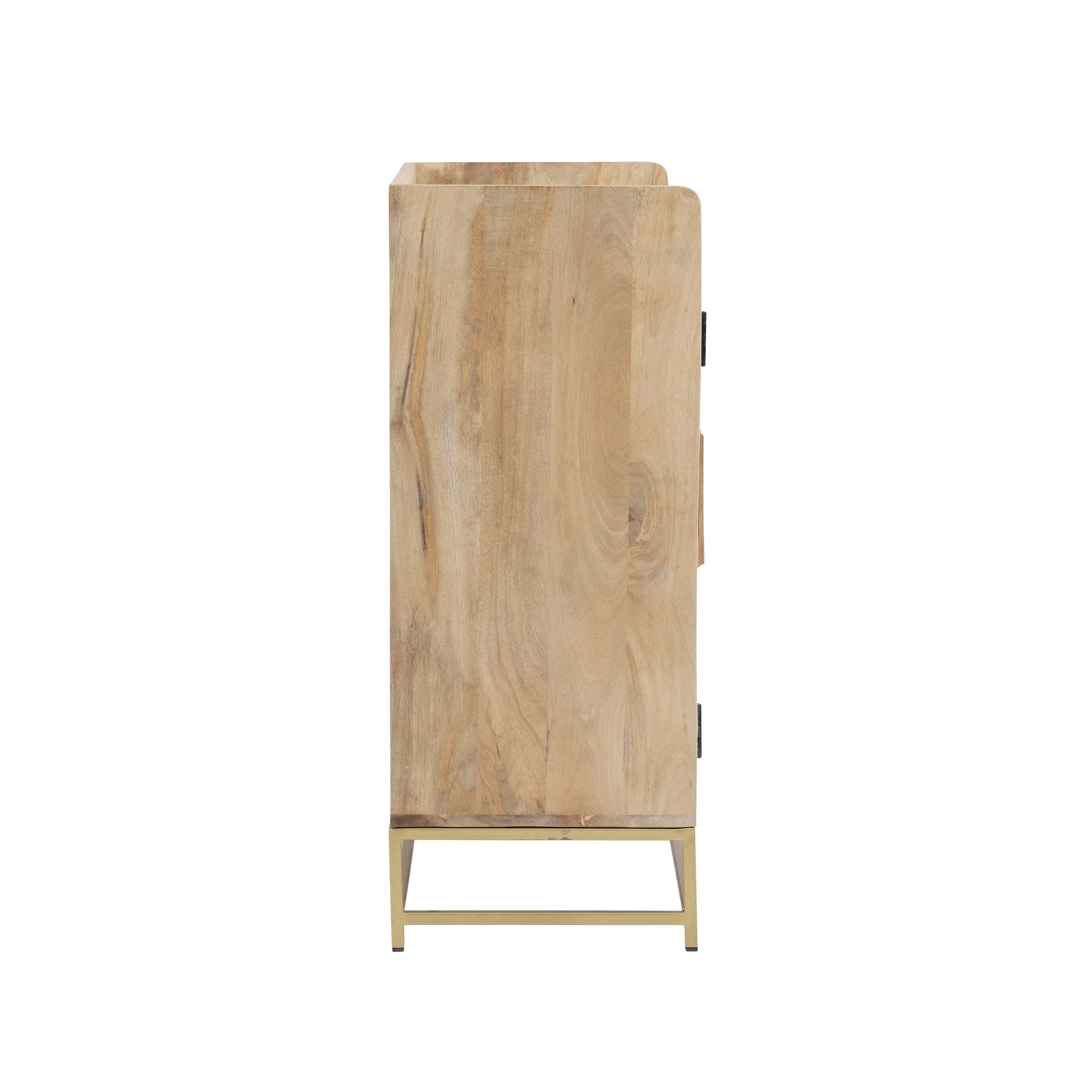 Blair Rattan Bar Cabinet, Natural with White Marble Top