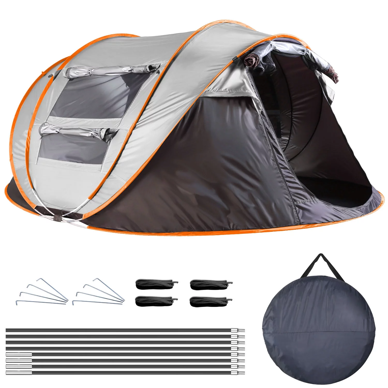 5-8Person Pop Up Automatic Setup Tent iMounTEK Waterproof Instant Setup Tent w/ Tent Pole Mosquito Window