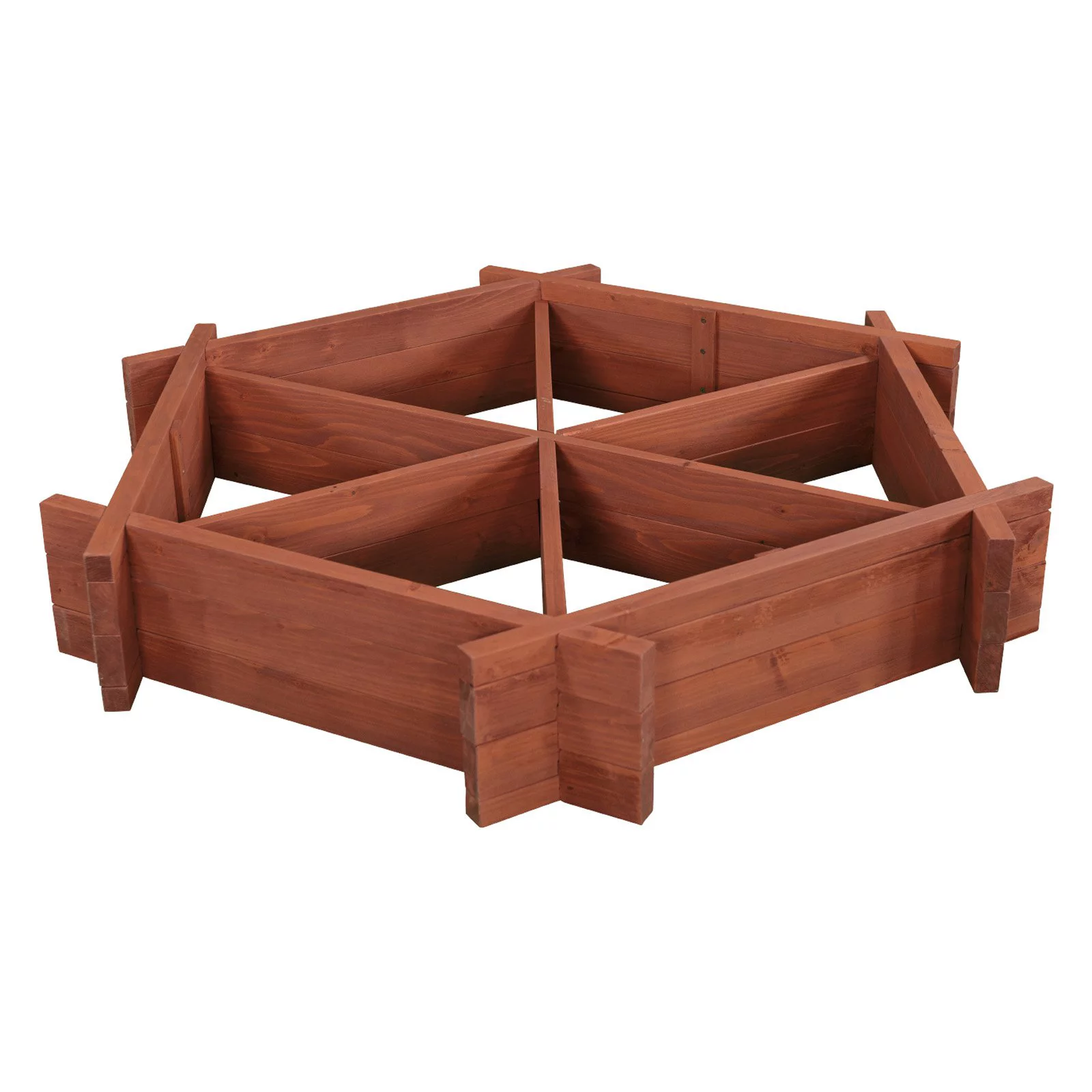 Leisure Season Hexagonal Wood Raised Garden Bed in Medium Brown