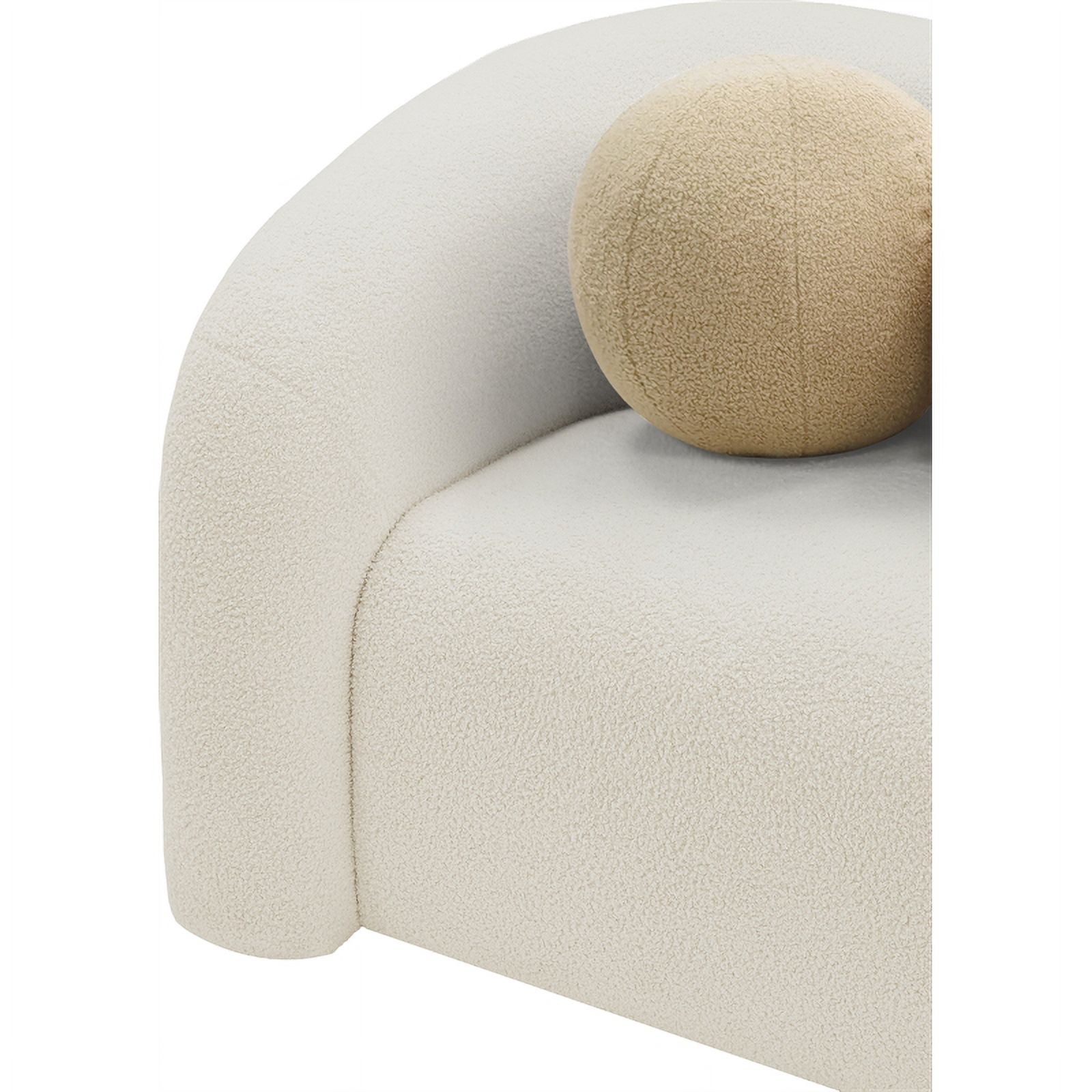 Meridian Furniture Kali Cream Faux Shearling Teddy Fabric Chair