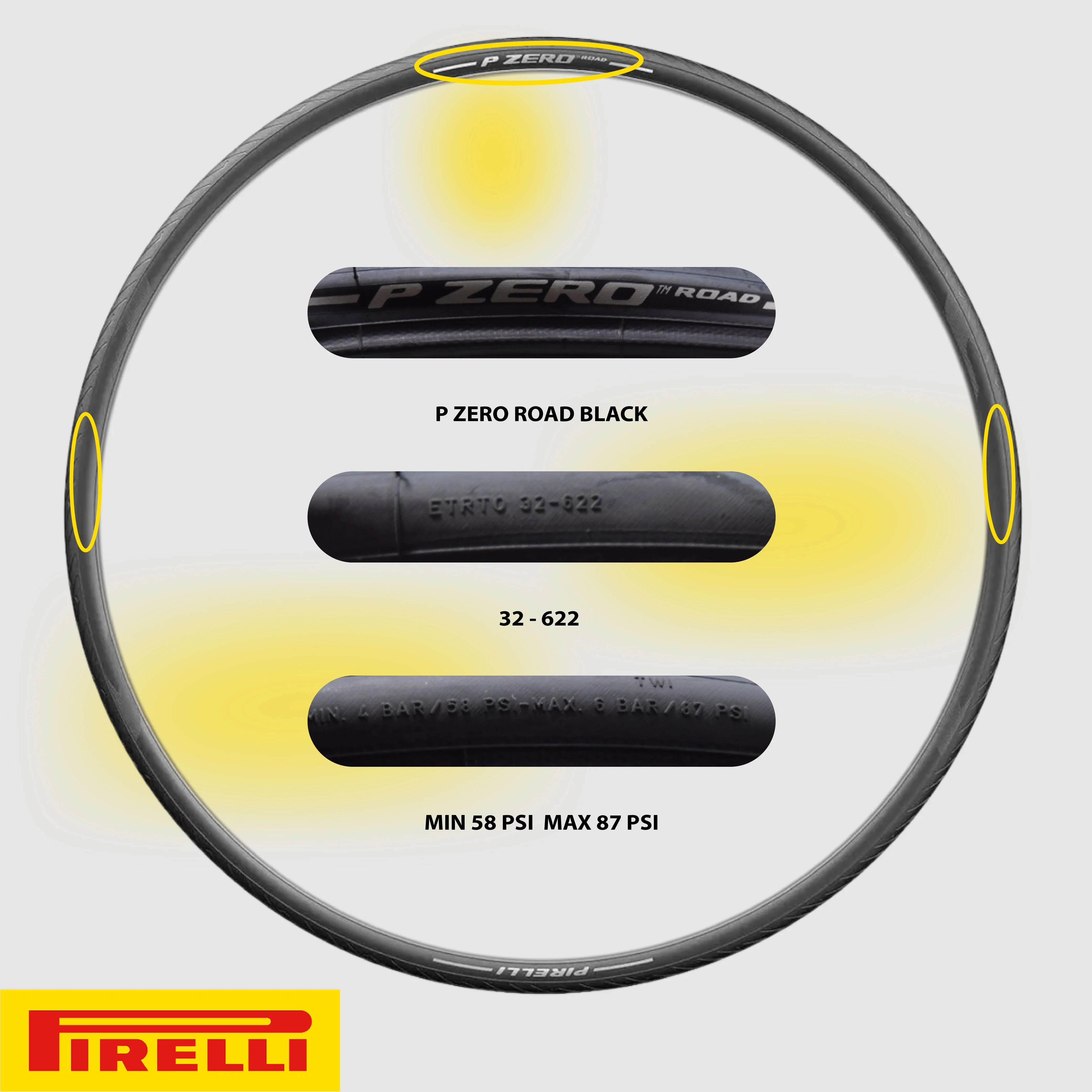 Pirelli P Zero Road 32-622 (700 x 32c) Bicycle Tire for Unmatched Performance and Versatility, EVO Compound, TechBELT Carcass, Lightweight Design + SmarTUBE 23/32-622 - 2 Pack
