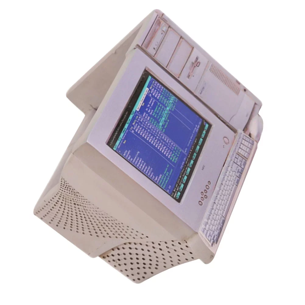 Qumonin Retro Succulent Planter Computer Design Resin Desk Flower Pot