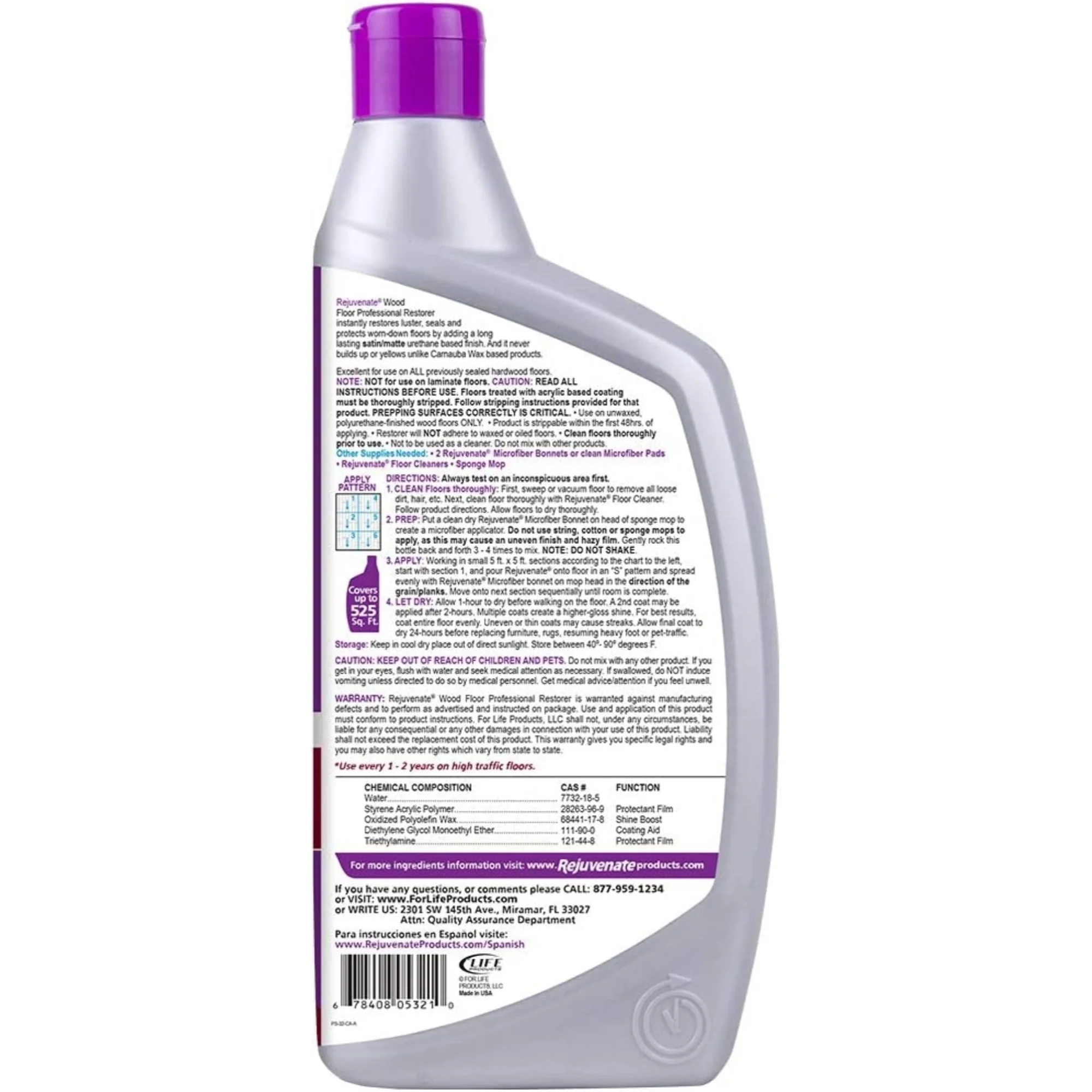 Rejuvenate RJ32PROFS Professional Restorer Wood Floor Restorer, 32 OZ