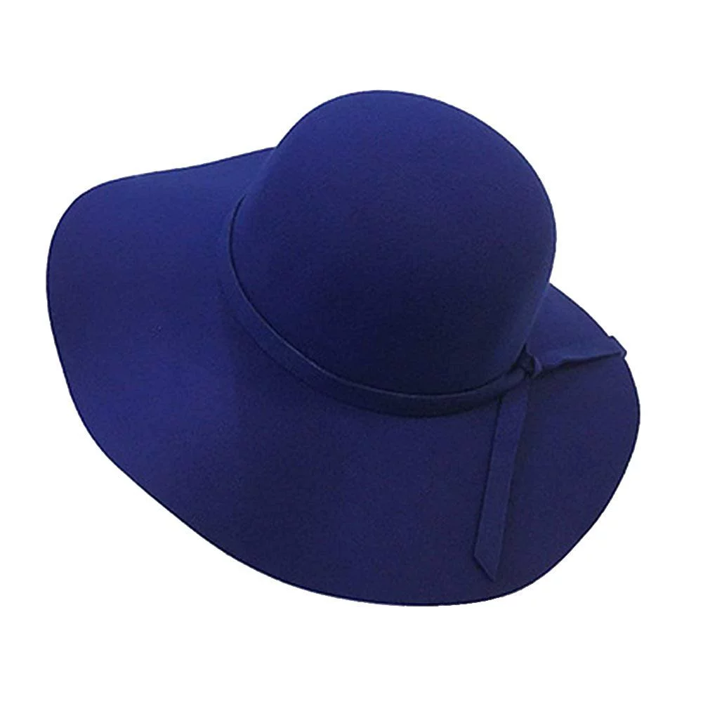 Magik Vintage Women Ladies Wide Brim Floppy Warm Wool Blend Felt Hat Trilby Bowler Cap (Ultimate Pack of 6)