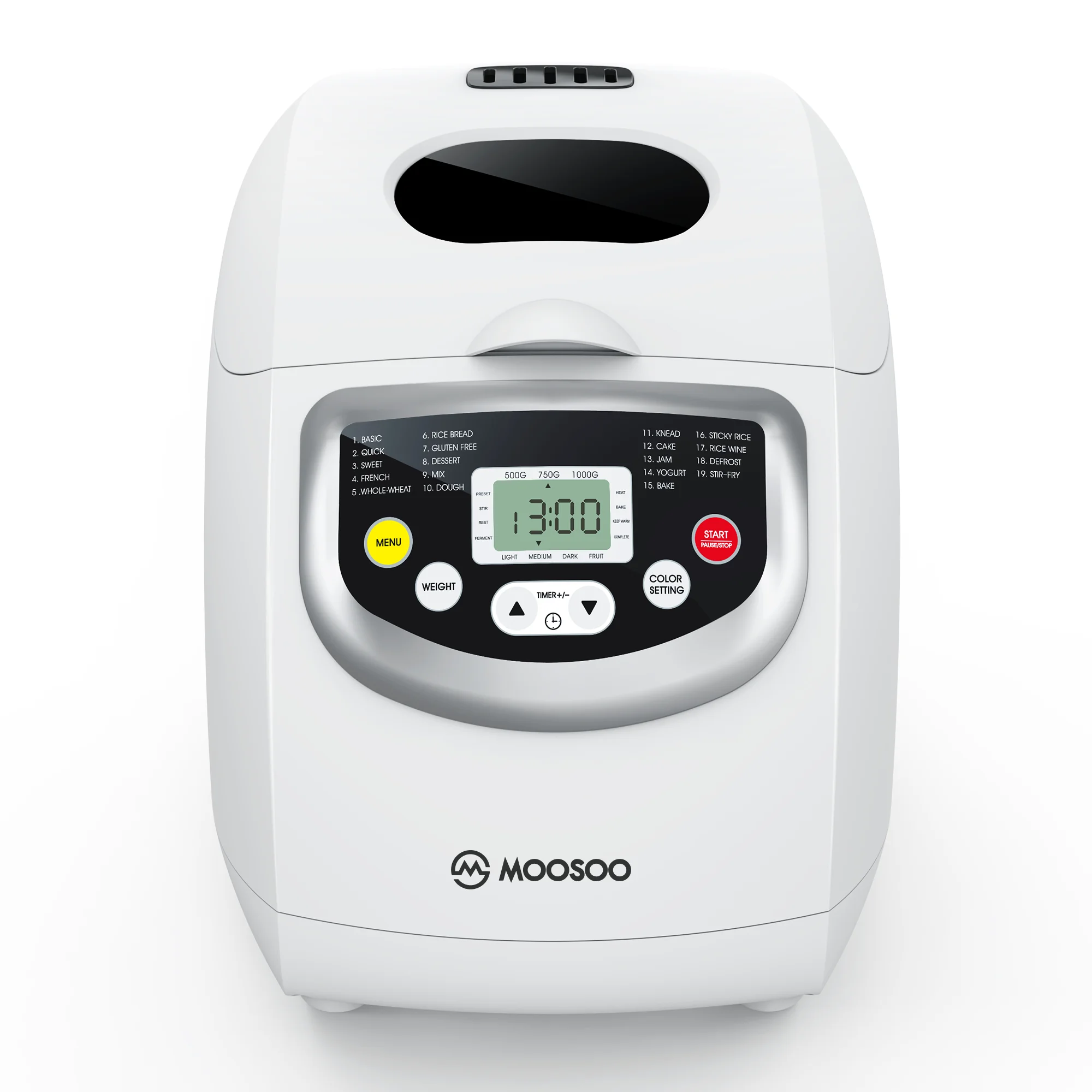 MOOSOO 2lbs Bread Machine, Automatic Bread Maker Machine with 19 Automatic Programmed Setting
