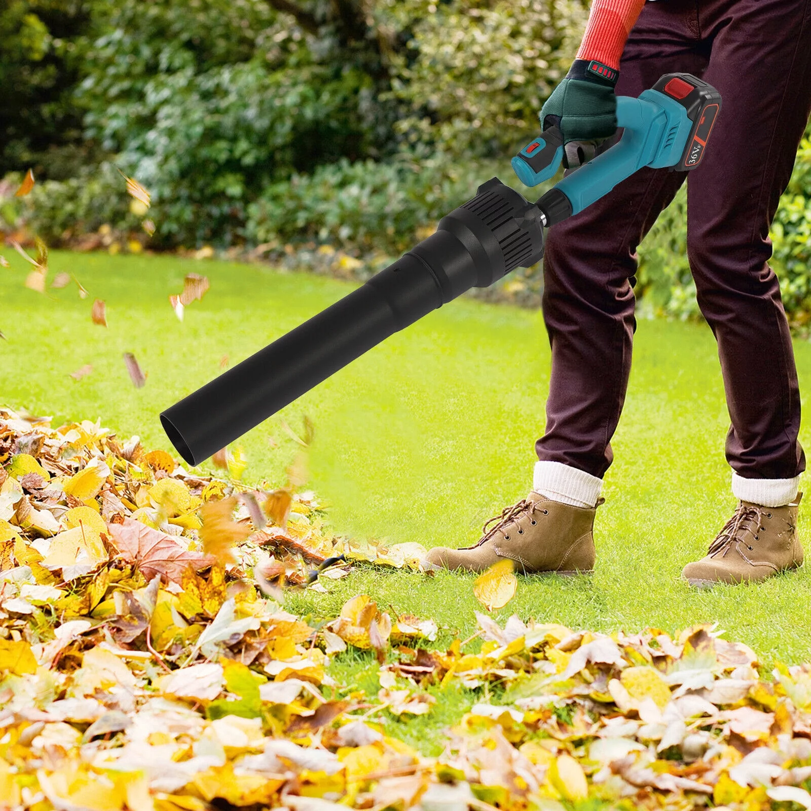 4.62lbs 21V Leaf Blower Cordless with Battery+Charger Extension Blower Tube 30000r/min 27.55-31.49in(Retractable)