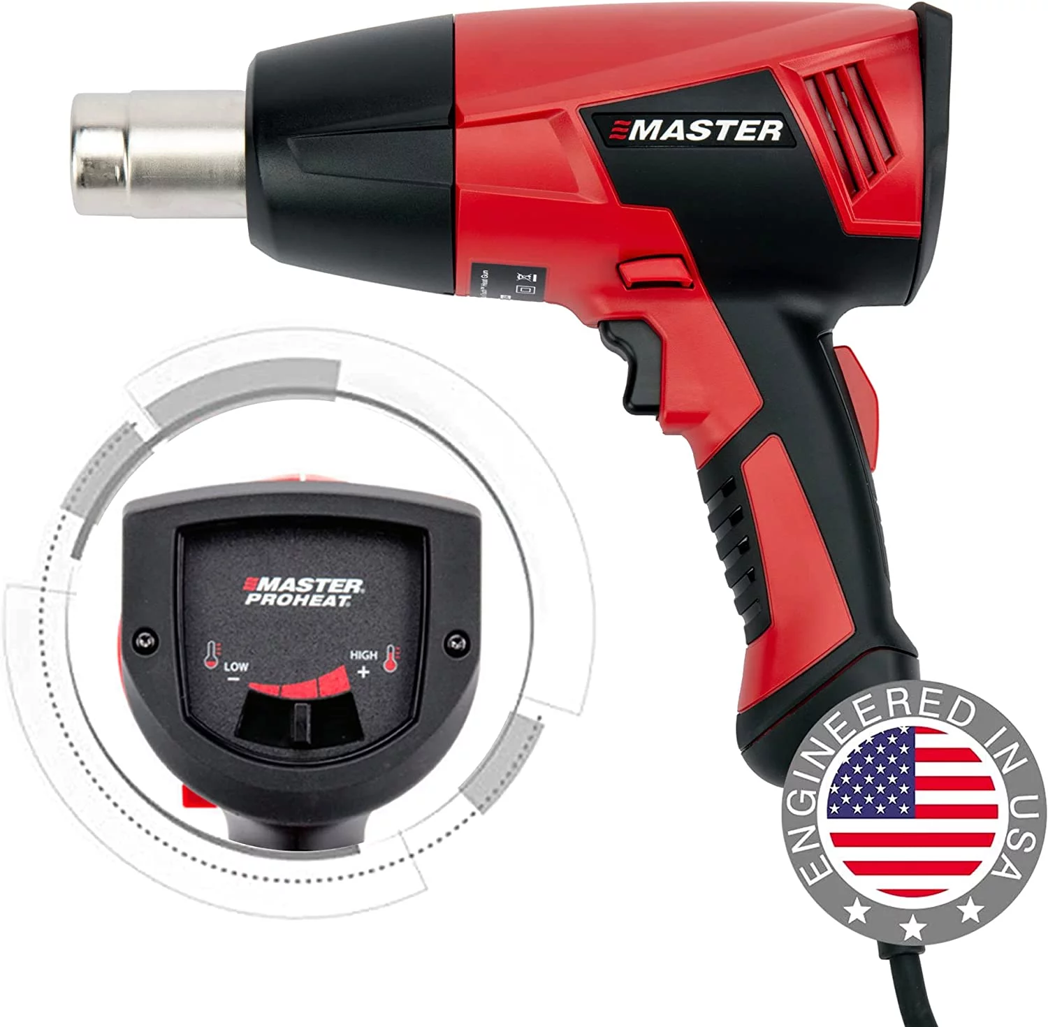 Master Appliance Proheat PH-1100A Electric Heat Gun - Quick Touch & Adjustable Temperature Heat Gun, Compact & Lightweight Variable Temperature Heat Gun Kit for Industrial Crafting Tools & Equipment