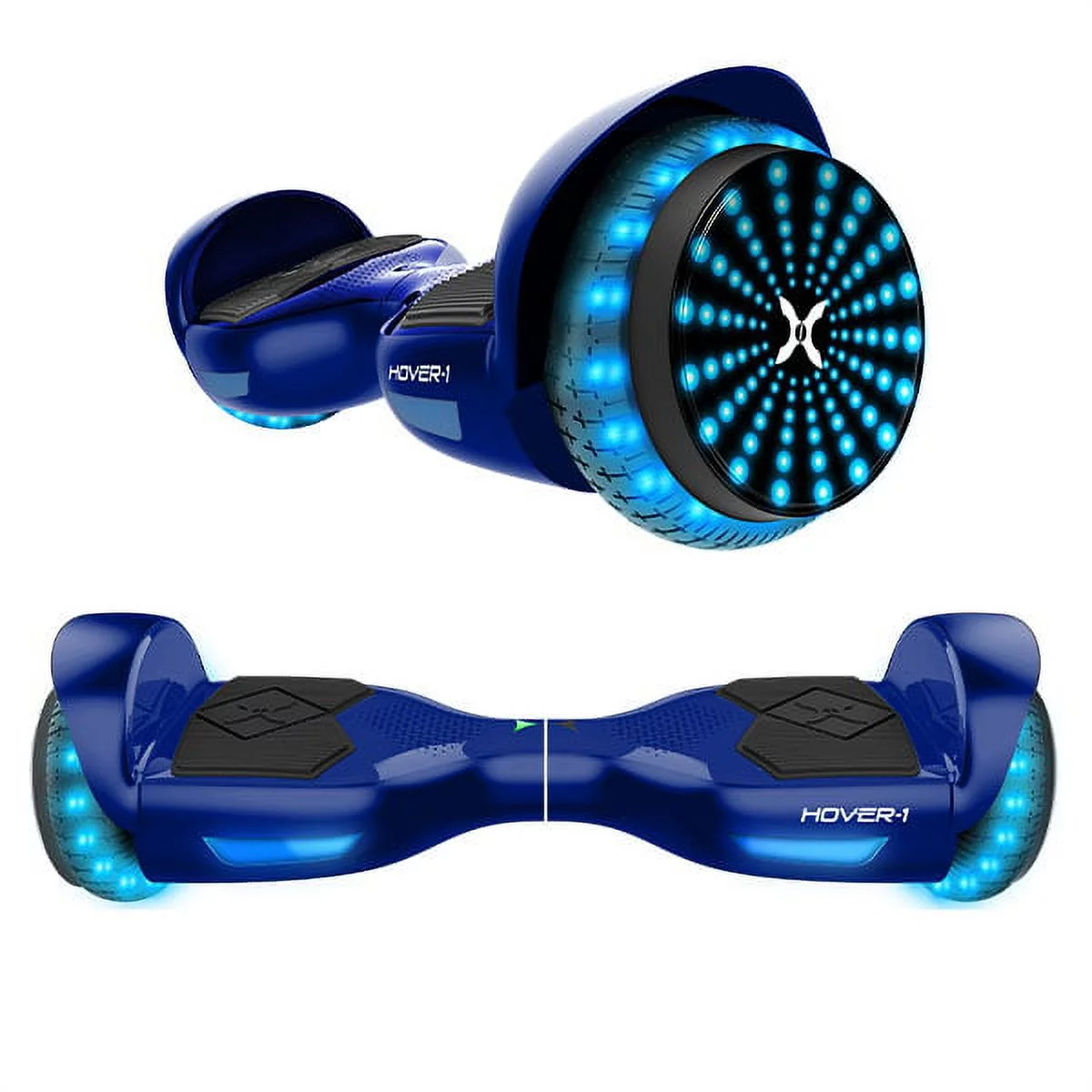 Hover-1 i-200 Hoverboard with Built-In Bluetooth Speaker, LED Headlights, LED Wheel lights, 7 MPH Max Speed - Blue