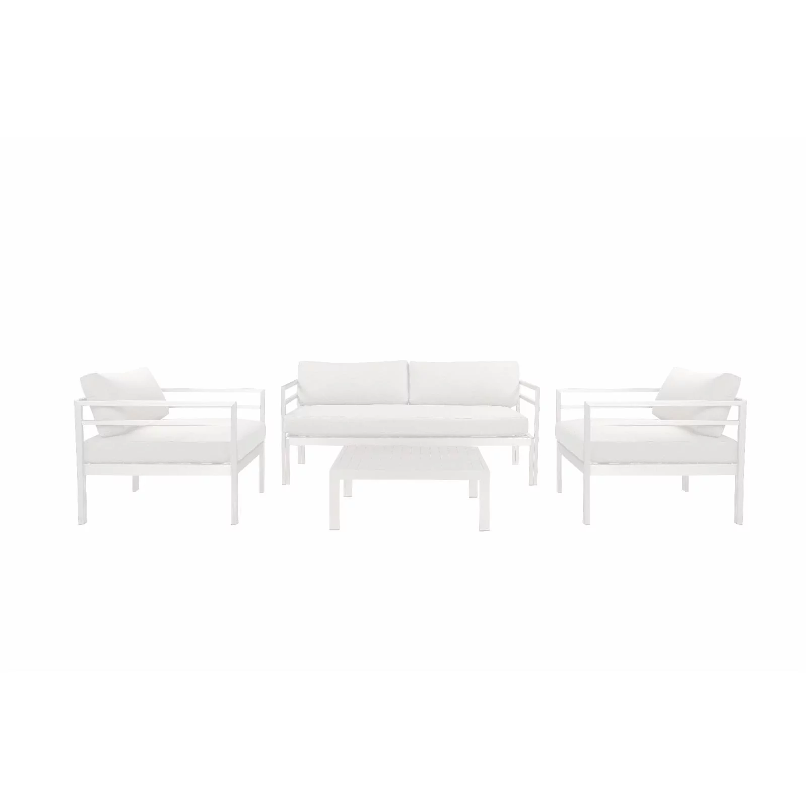 Pangea Home Cold 4 Piece Aluminum Sofa Conversation Set