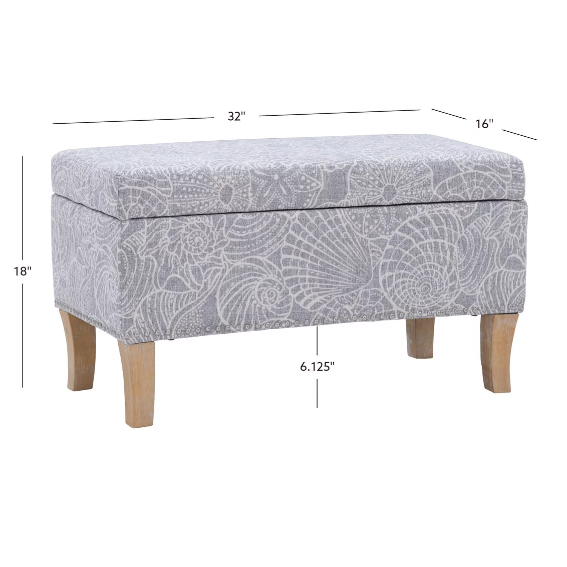 Stephanie Seashell Storage Bench