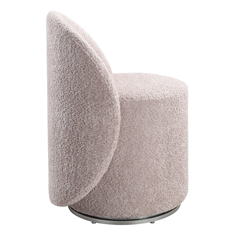 Lystra Swivel Vanity Chair in Dusty Rose Fabric - Fully Assembled