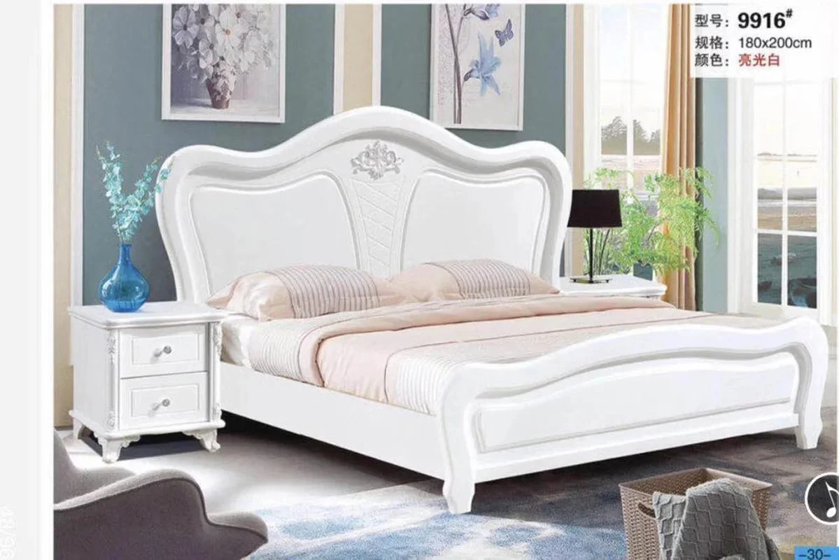 modern european solid wood bed 2 people Fashion Carved  1.8 m bed  french bedroom furniture c
