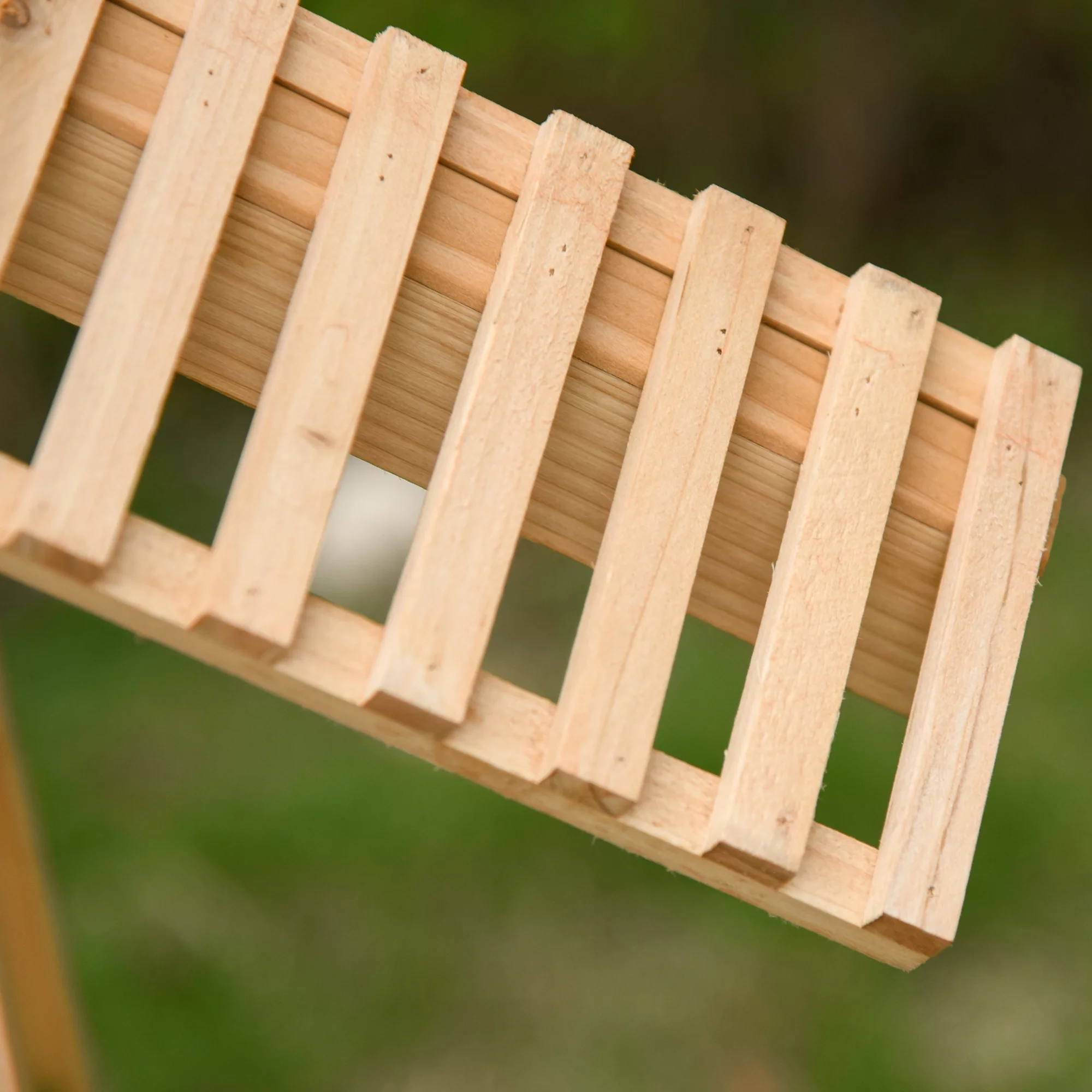 Outsunny 3' x 1' x 5' 2-Level Wooden Plant Shelf with Cute Windmill Design