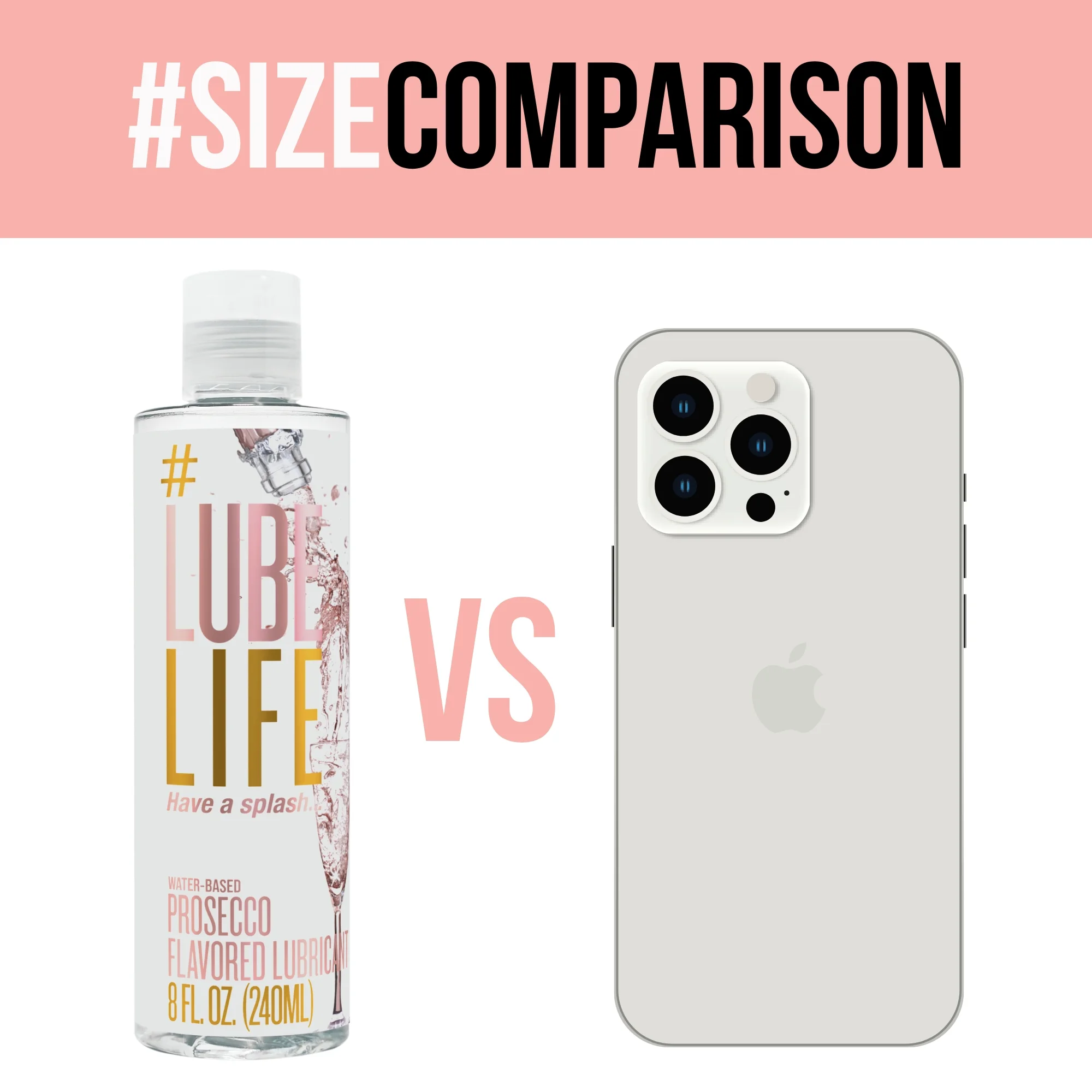 Lube Life Water Based Prosecco Flavored Lubricant for Men, Women and Couples, 8 fl oz