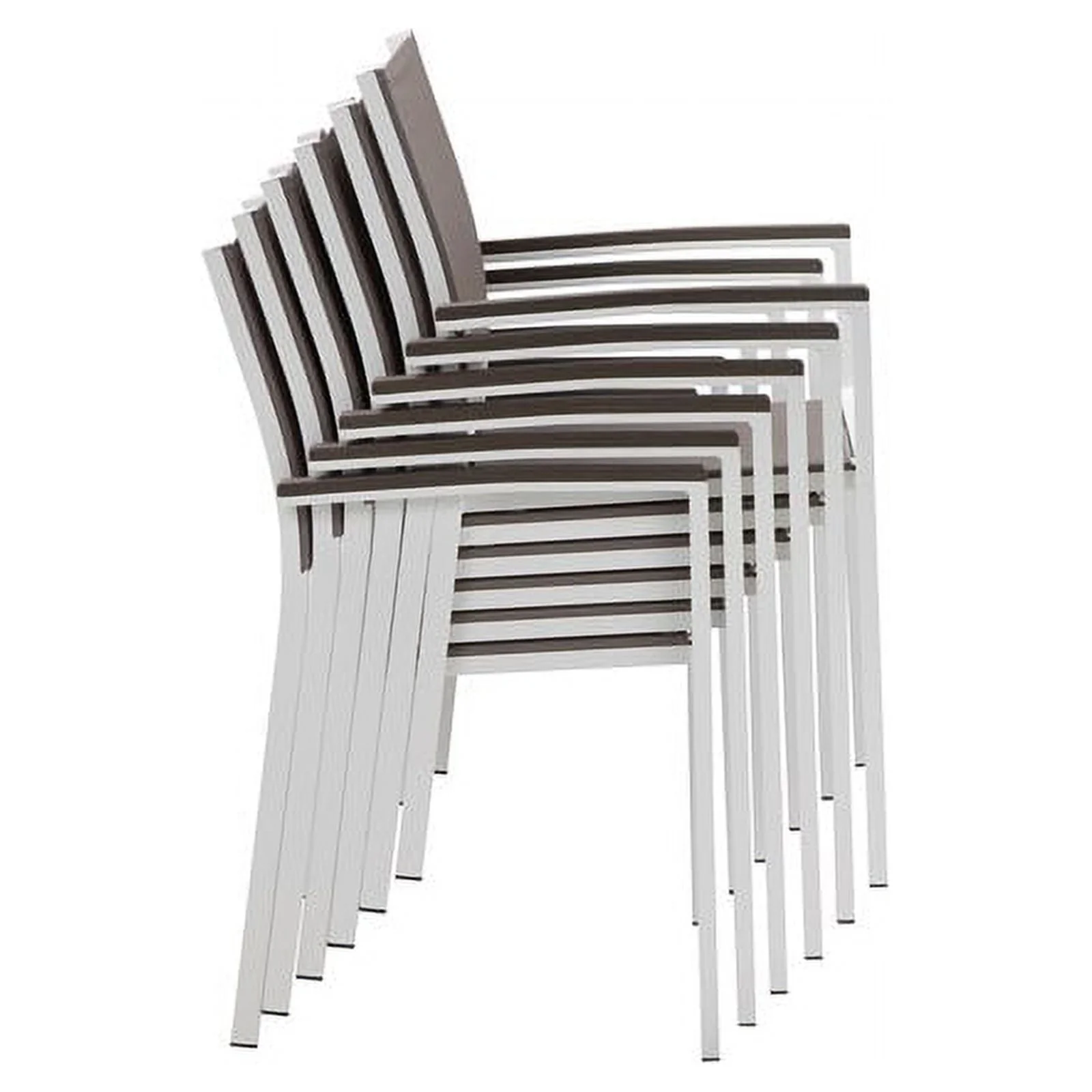 Pangea Home Chester 15-piece Modern Aluminum Patio Sofa Set in White/Gray