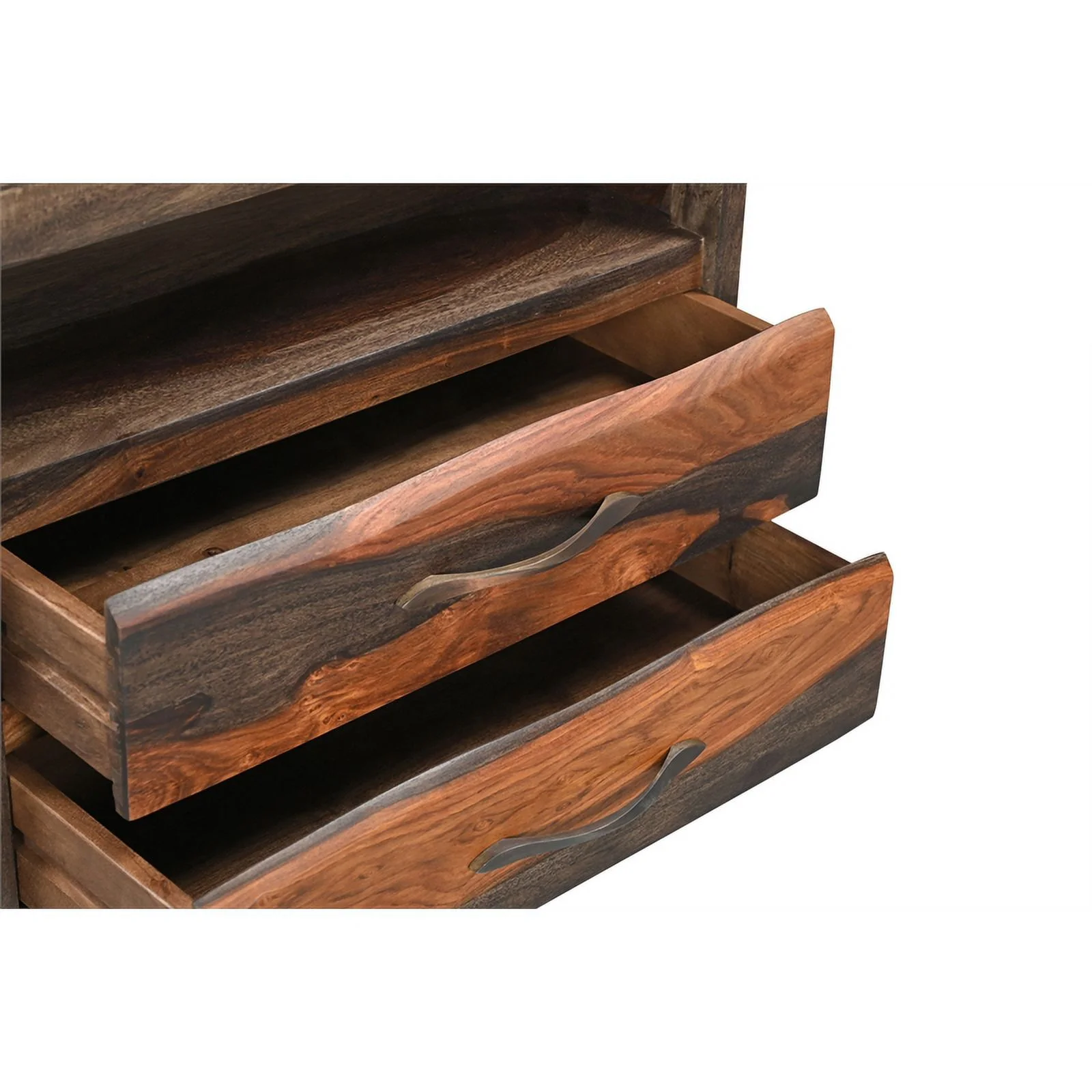 Taran Designs Warren 2-drawer Live Edge Solid Wood Nightstand in Dark Brown