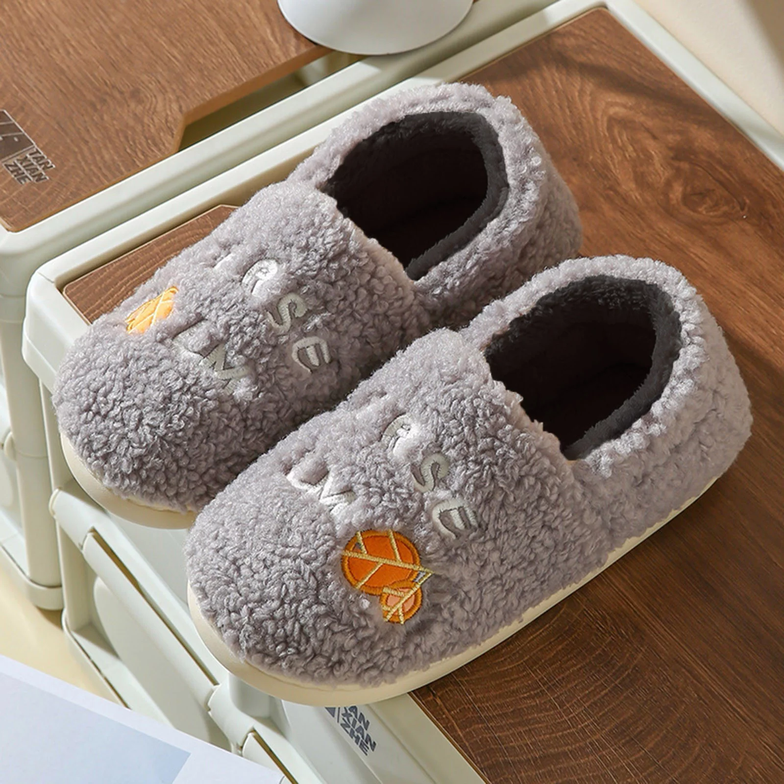 Men Slippers Autumn And Winter Fashion And Comfortable Home Indoor Warm Soft Bottom Solid Color Mens Deer Slippers Loafer Slippers for Men Mens Home Slippers Rubber Sole Mens Hard Sole Slippers Wide