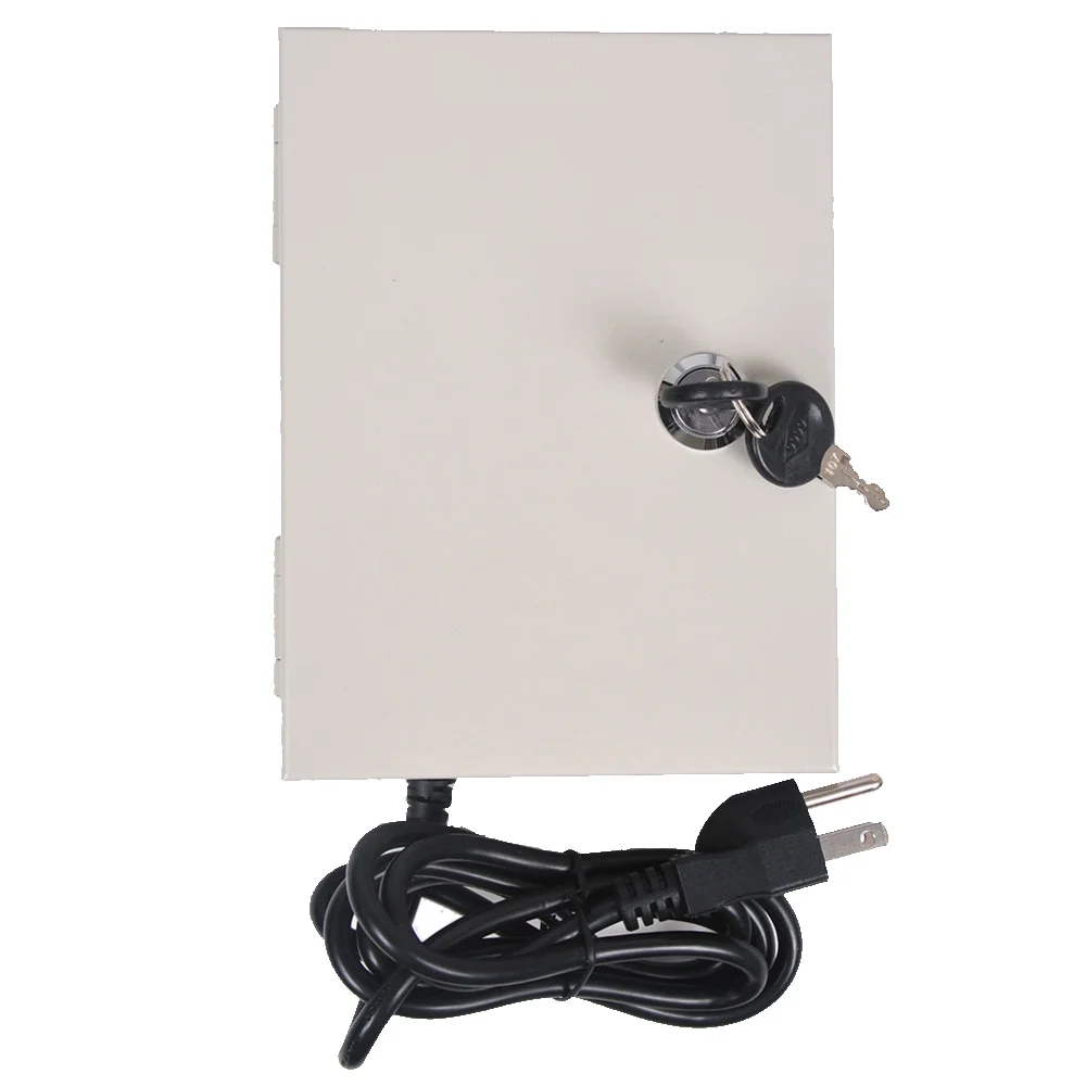 VideoSecu 9 CH CCTV Security Camera Distributed Power Supply Box 12V DC Key Lock for Home Surveillance DVR System bpe