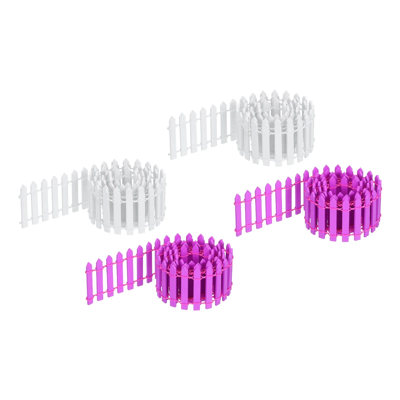 Uxcell 4pcs 35 Inch Miniature Garden Fence, Mini Ornament Wood Picket for Dollhouse Home Rose Red/White