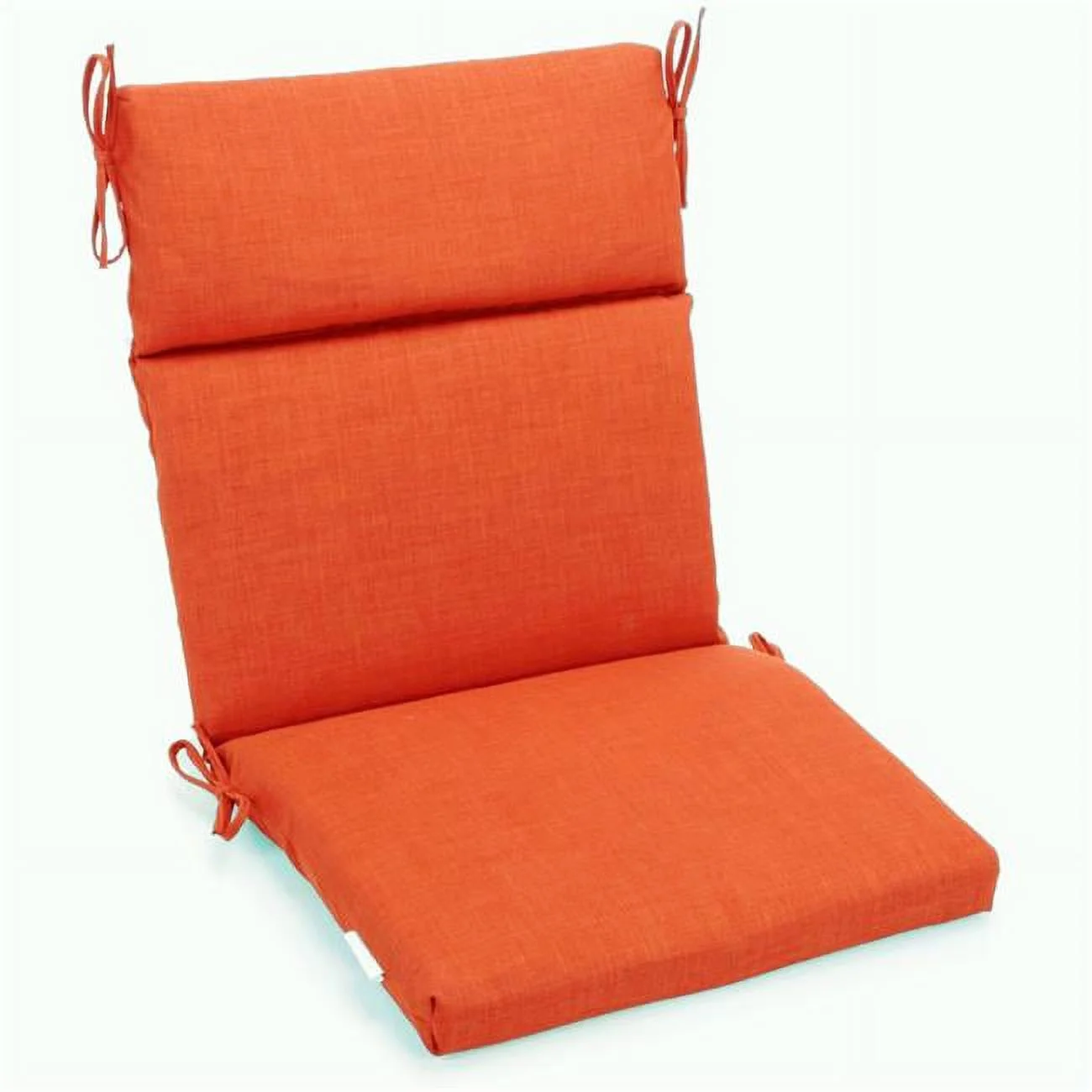 22 x 45 in. Spun Polyester Solid Outdoor Squared Seat & Back Chair Cushion, Tangerine Dream