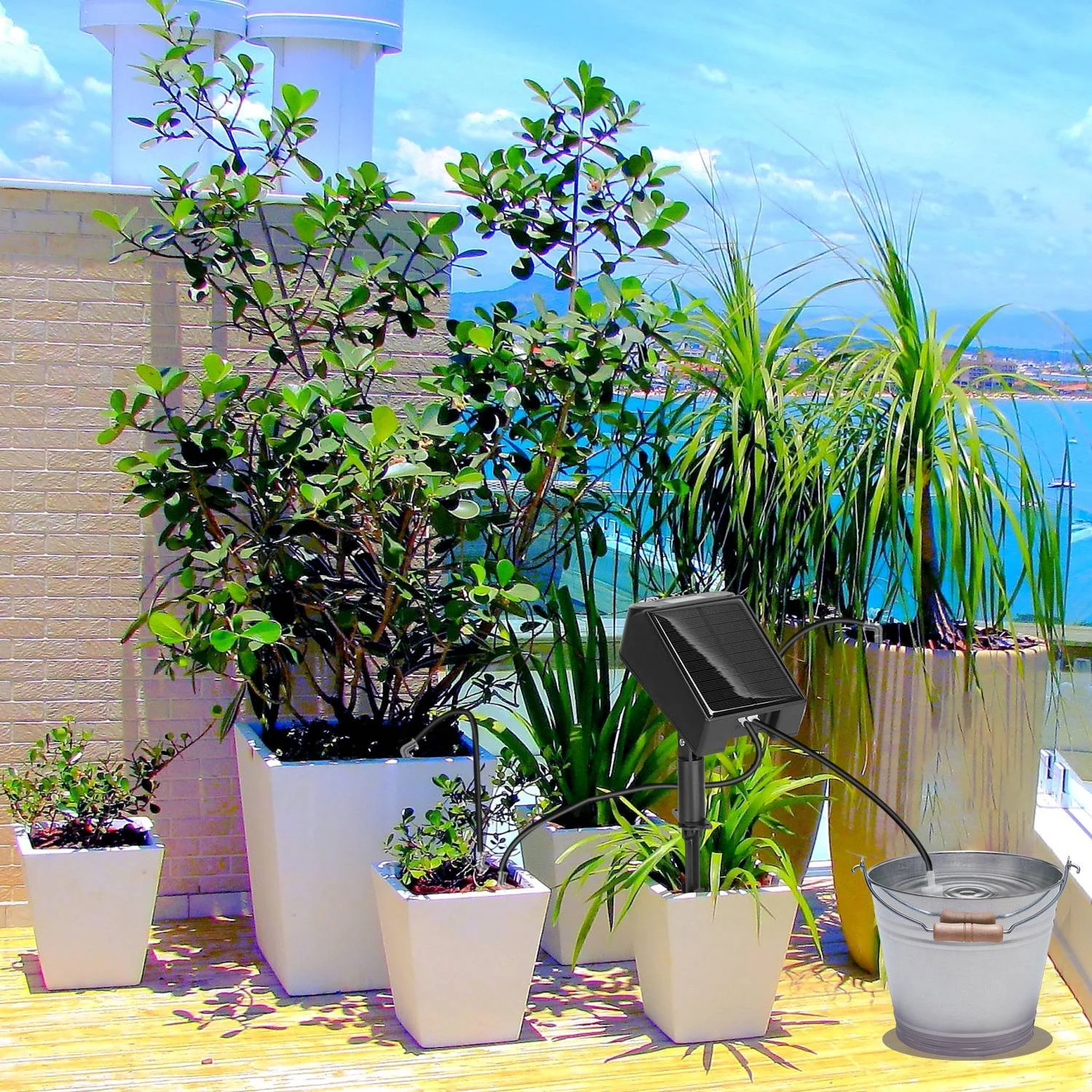 Automatic Solar Drip Irrigation Kit System iMounTEK Plant Self Watering Device IP65 Waterproof for Indoor Outdoor Patio Garden 10-15 Pots Plants