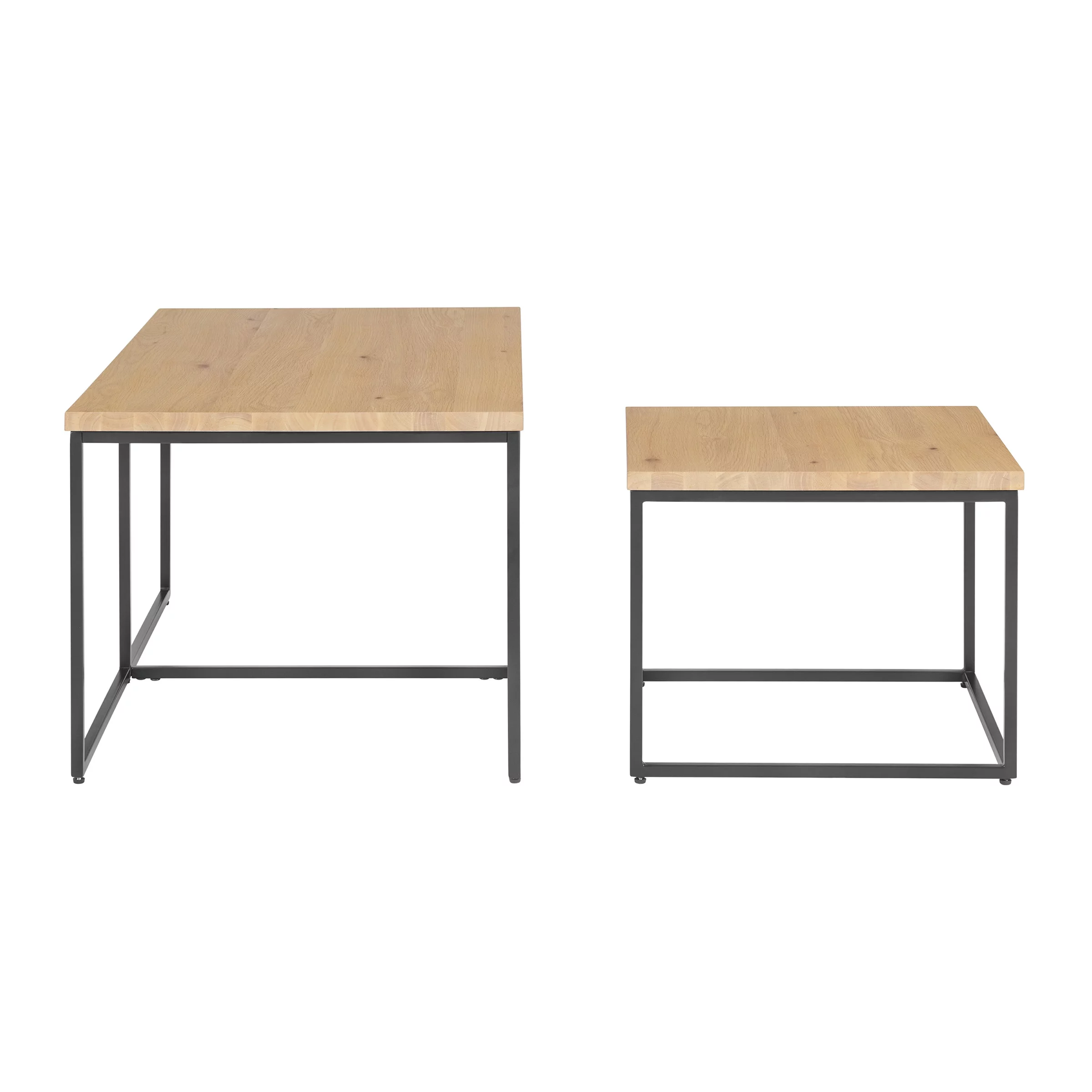 Lavish Home 3PC Modern Nesting Coffee Table Set with 2 Side Tables (Walnut)