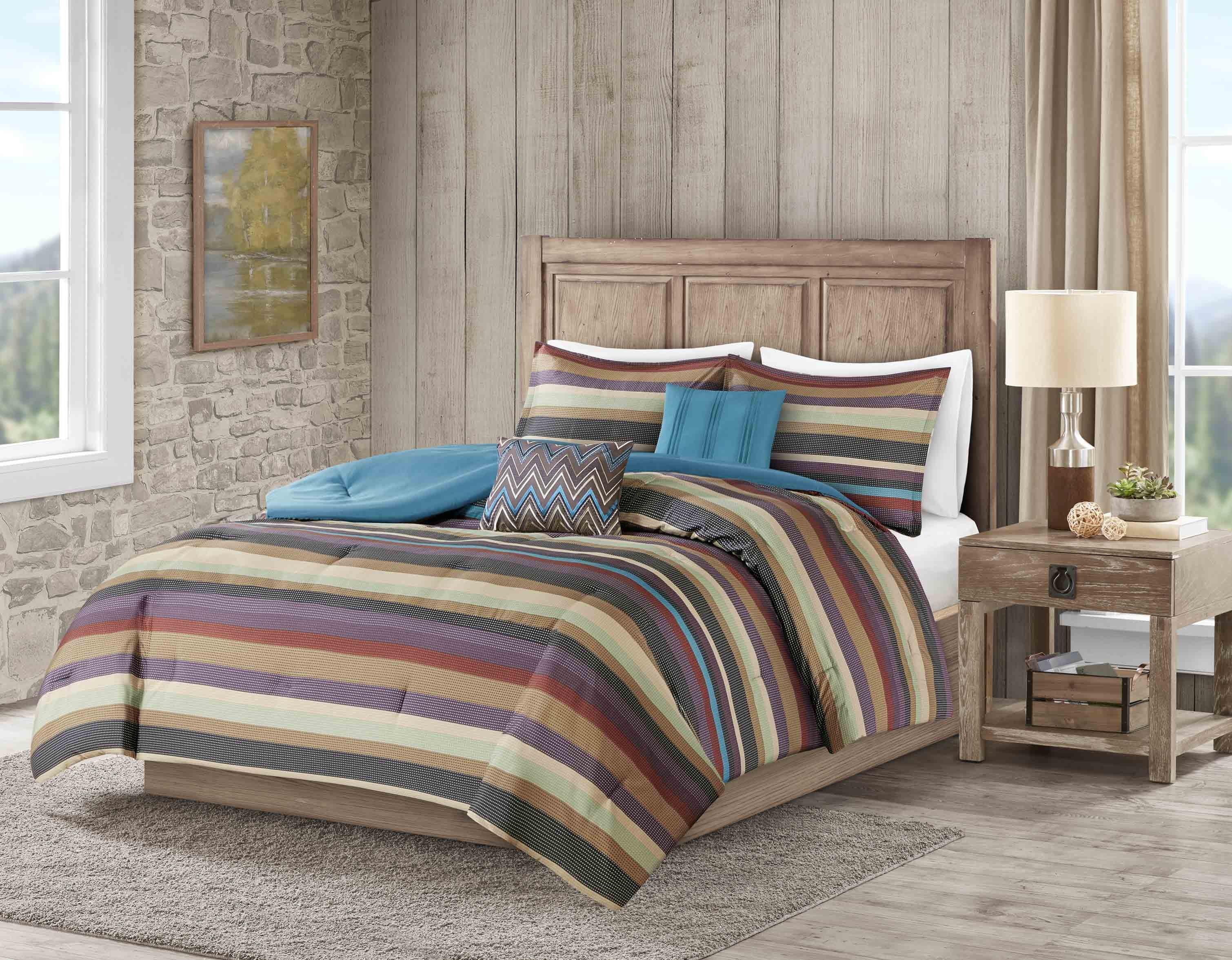 MarCielo 5 Piece Luxury Bohemian Queen Comforter Set Yukon (Queen)