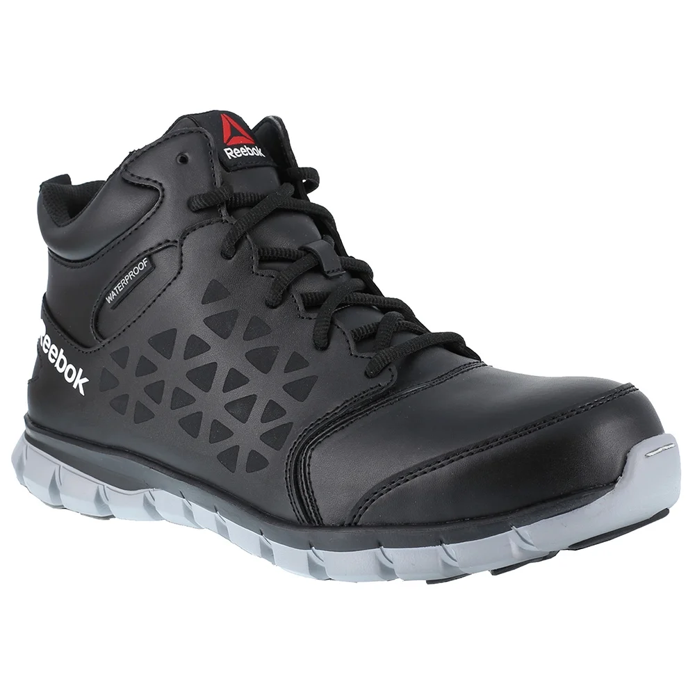Reebok Work  Mens Sublite Cushion Mid Waterproof Composite Toe Eh   Work Safety Shoes Casual