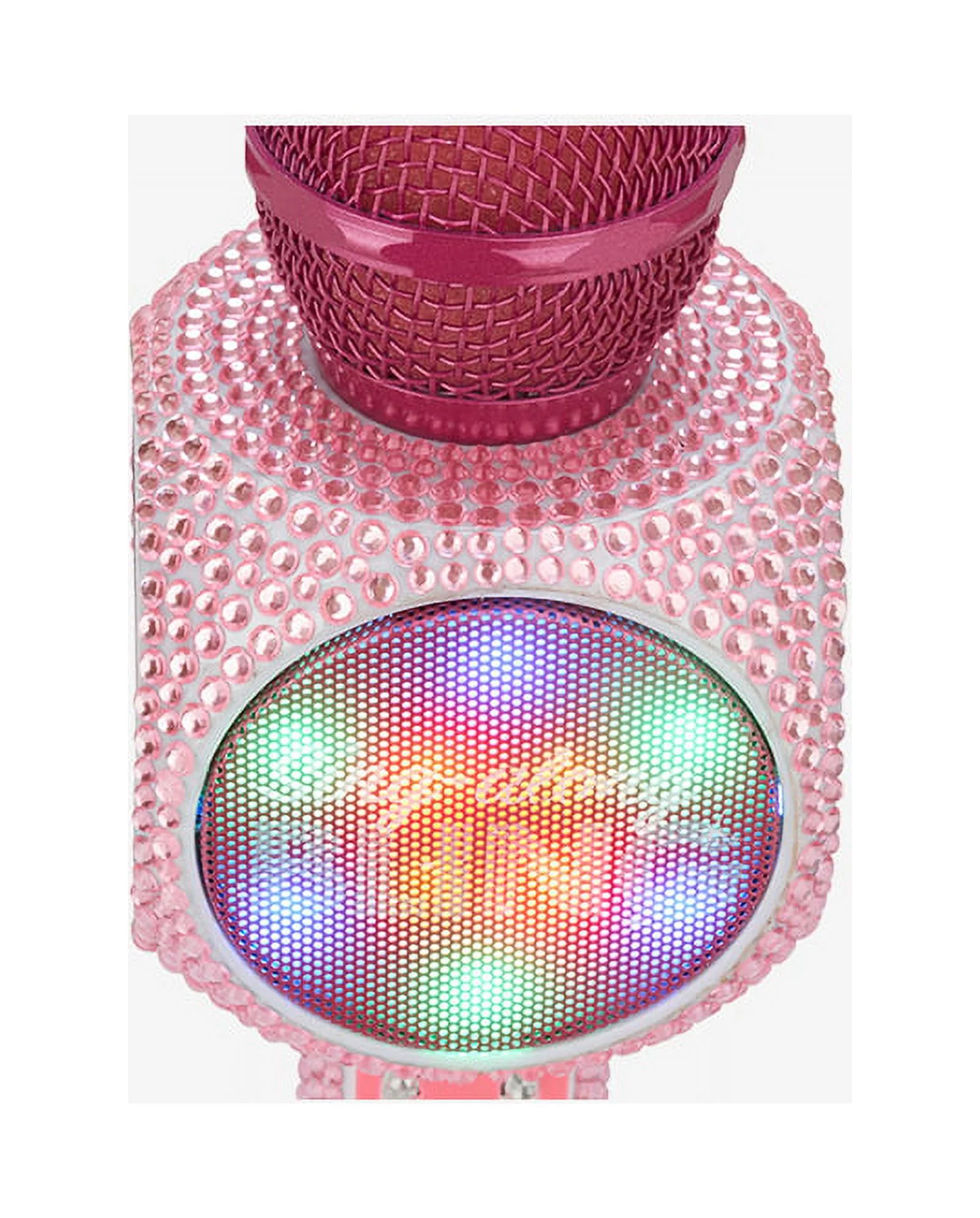 Singalong Bling Microphone - Wireless Karaoke Microphone with Bluetooth for Kids and Adults - Portable Microphone for Home Karaoke - Sing-Along Mic with Stereo Audio - LED Dancing Lights - Pink Bling