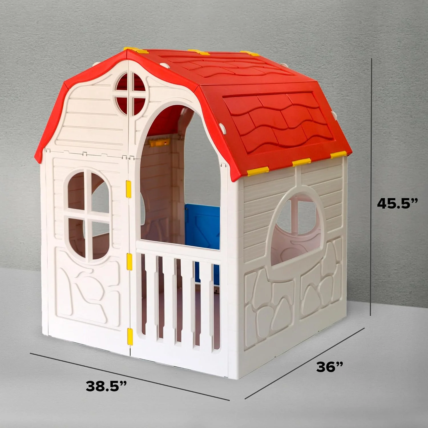Classic Real Feel Cottage Compact Foldable Plastic Toddler Roomy Outdoor Playhouse for Children Ages 2 Years Old and Up