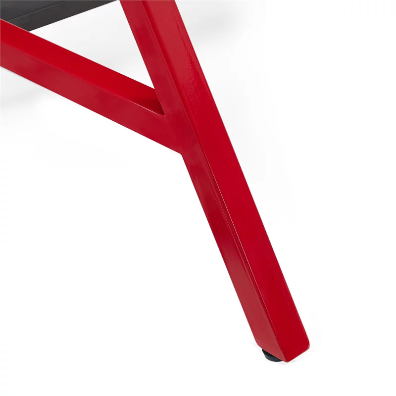 Linon Grayson LED Metal and Wood Gaming Desk in Black and Red