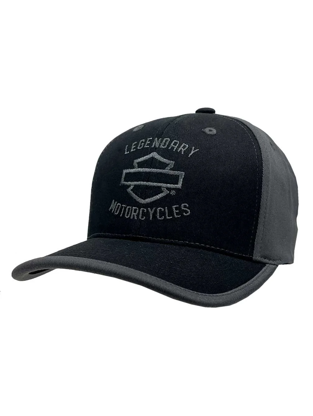 Harley-Davidson Men's Burnt Banners Stretch Fit Curved Bill Baseball Cap (L/XL), Harley Davidson