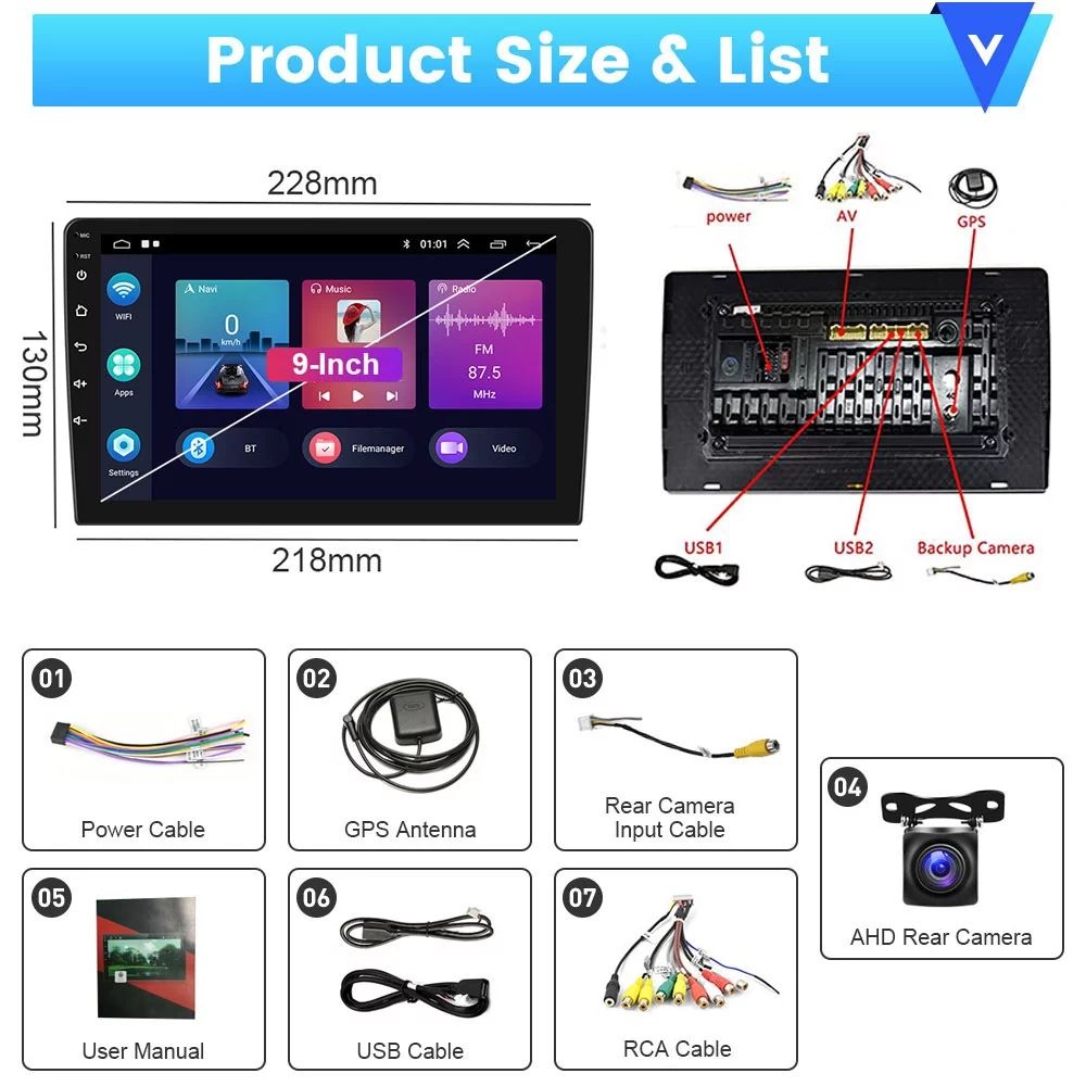 Podofo 2+64G Android 13 for Subaru Forester 2008-2012 Wireless Carplay Android Auto 9'' Touchscreen Car Stereo Radio WIFI GPS FM Bluetooth Hifi, AHD Backup Camera