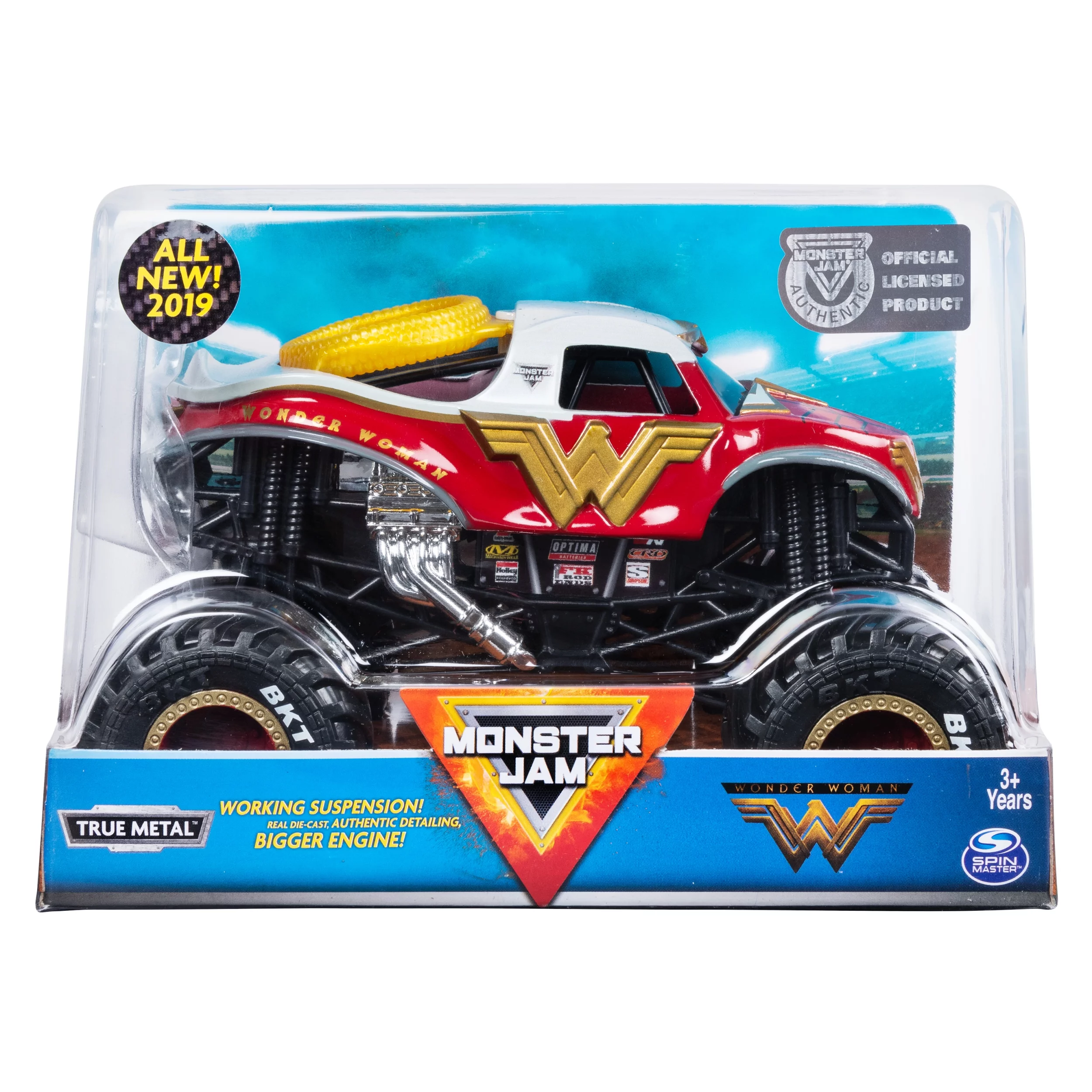 Monster Jam, Official Wonder Woman Monster Truck, Die-Cast Vehicle, 1:24 Scale