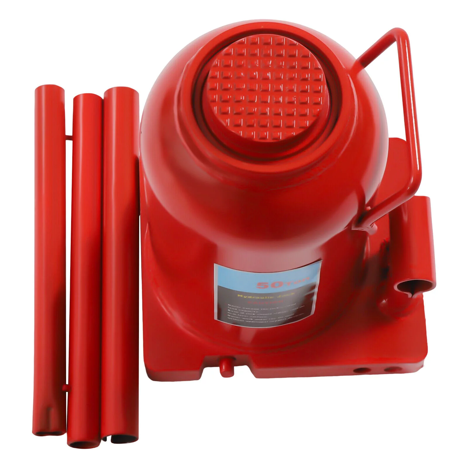 50T Hydraulic Stubby Low Profile Welded Bottle Jack W/ 3* Levers