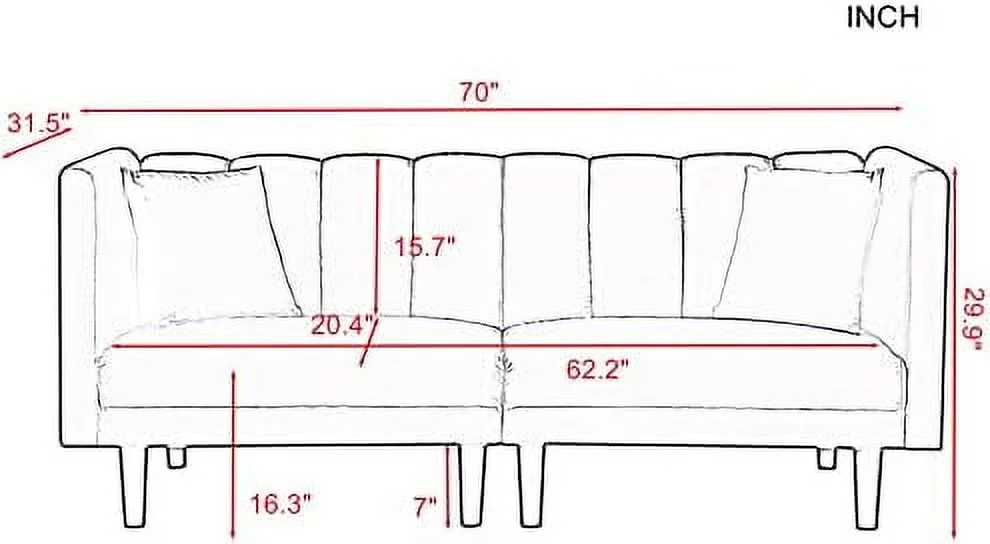 YPDCHB Modern Velvet Fabric Sofa Bed Futon with 2 Pillows Couch with 3 Adjustable Angles Convertible Small Loveseat Folding Sleeper Sofa Bed for Compact Living Spaces Bedroom Apartment Of