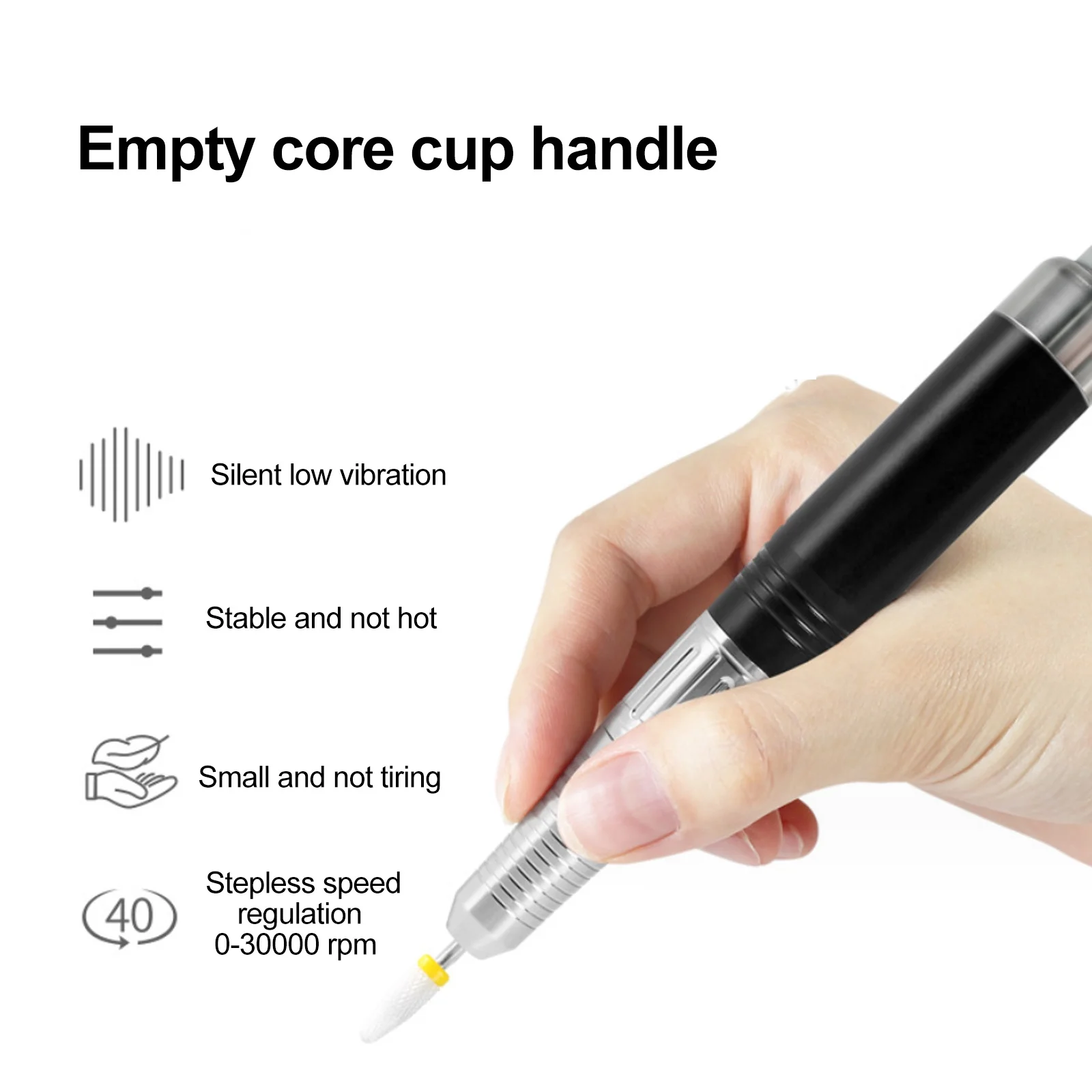 Dazzduo Drill Machine,Pedicure Tool Nail Drill Tool 2 Drill OWSOO Kit 30000RPM Drill 30000RPMSalon-Quality Pen Manicure Pedicure