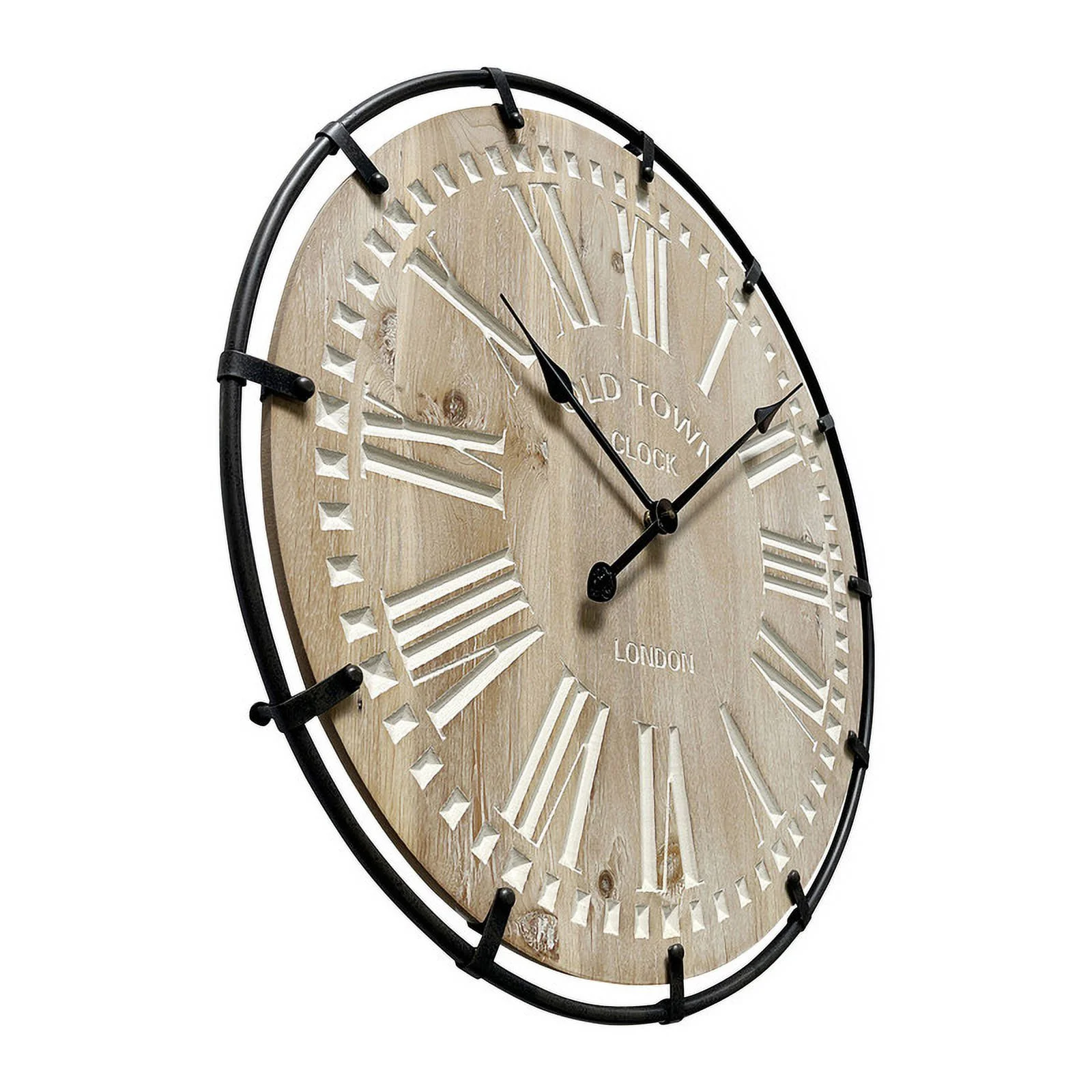Marcella Round Wood Farmhouse Style Wall Clock