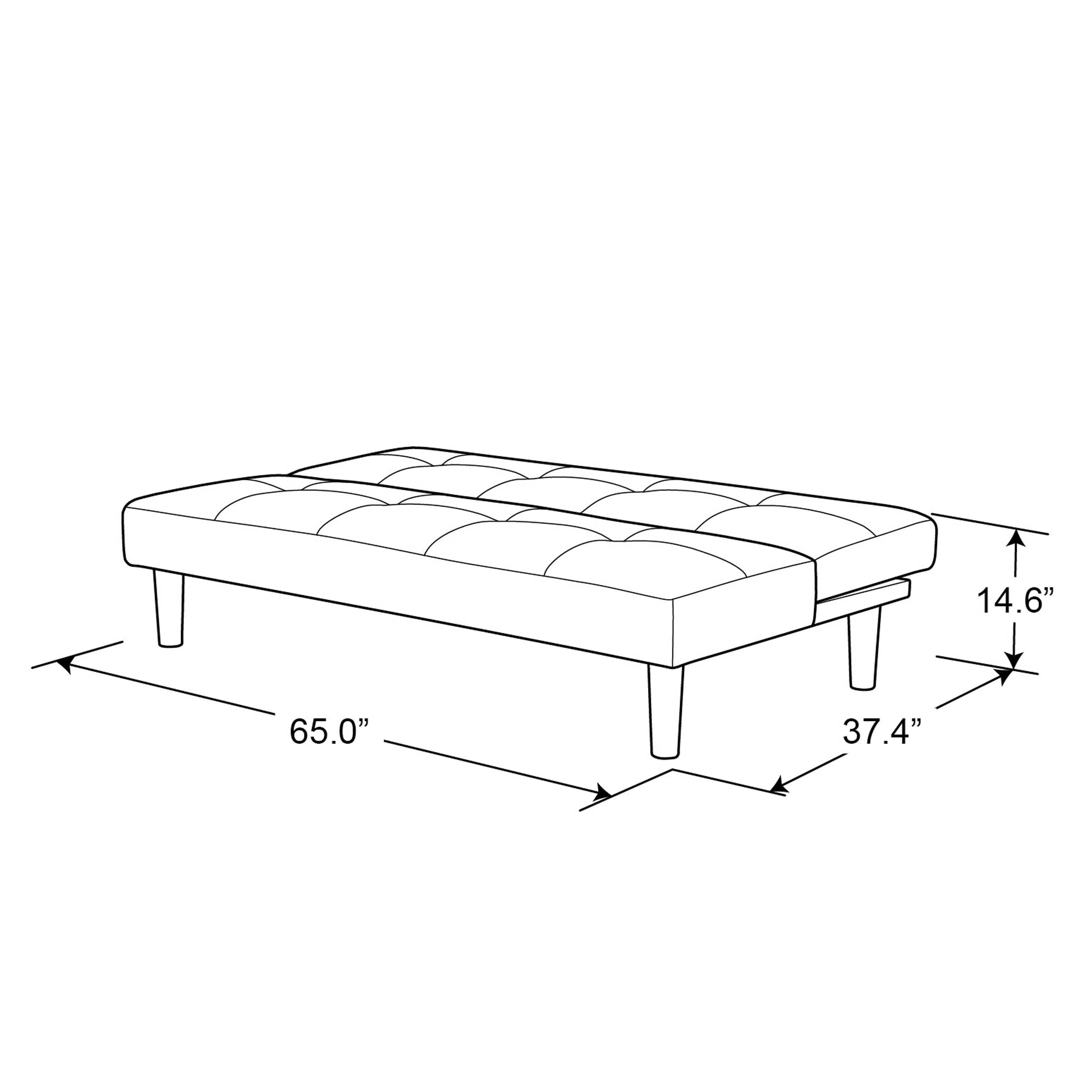 Serta Easton Casual Convertible Futon in Microfiber, Dark Grey 337281806