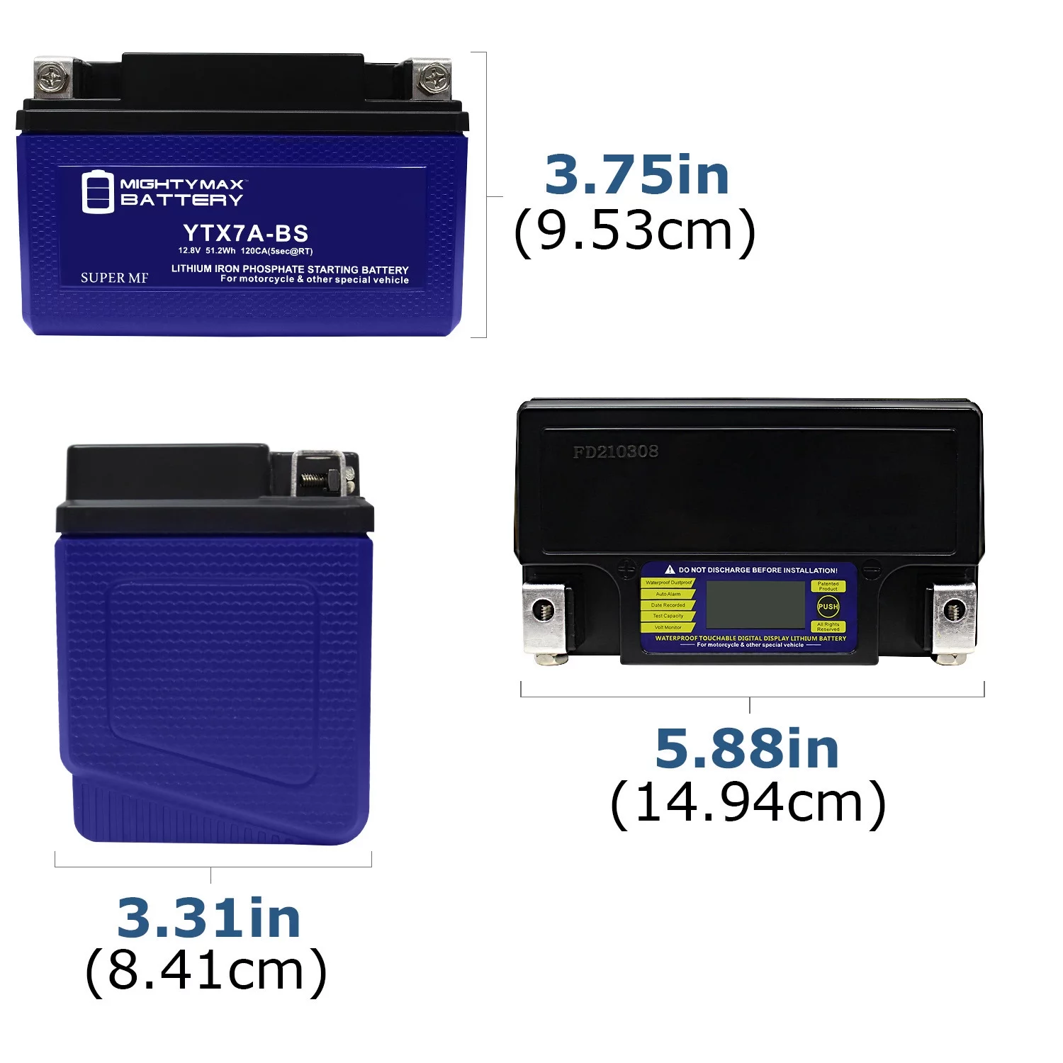 YTX7A-BS Lithium Replacement Battery Compatible with Tao Tao 50CC Scooter 2009 - 6 Pack